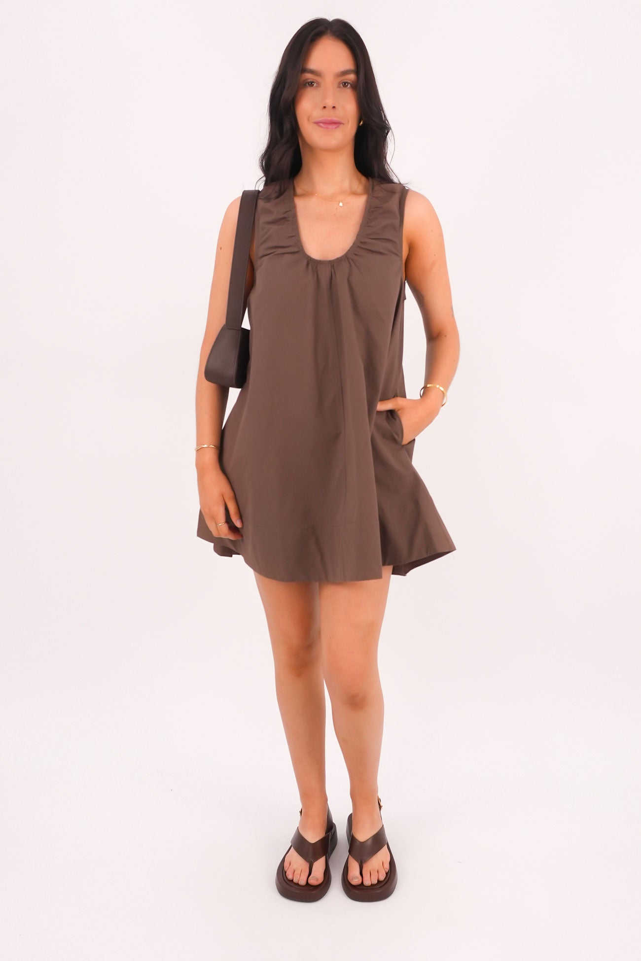 Zahni Mini Dress Brown