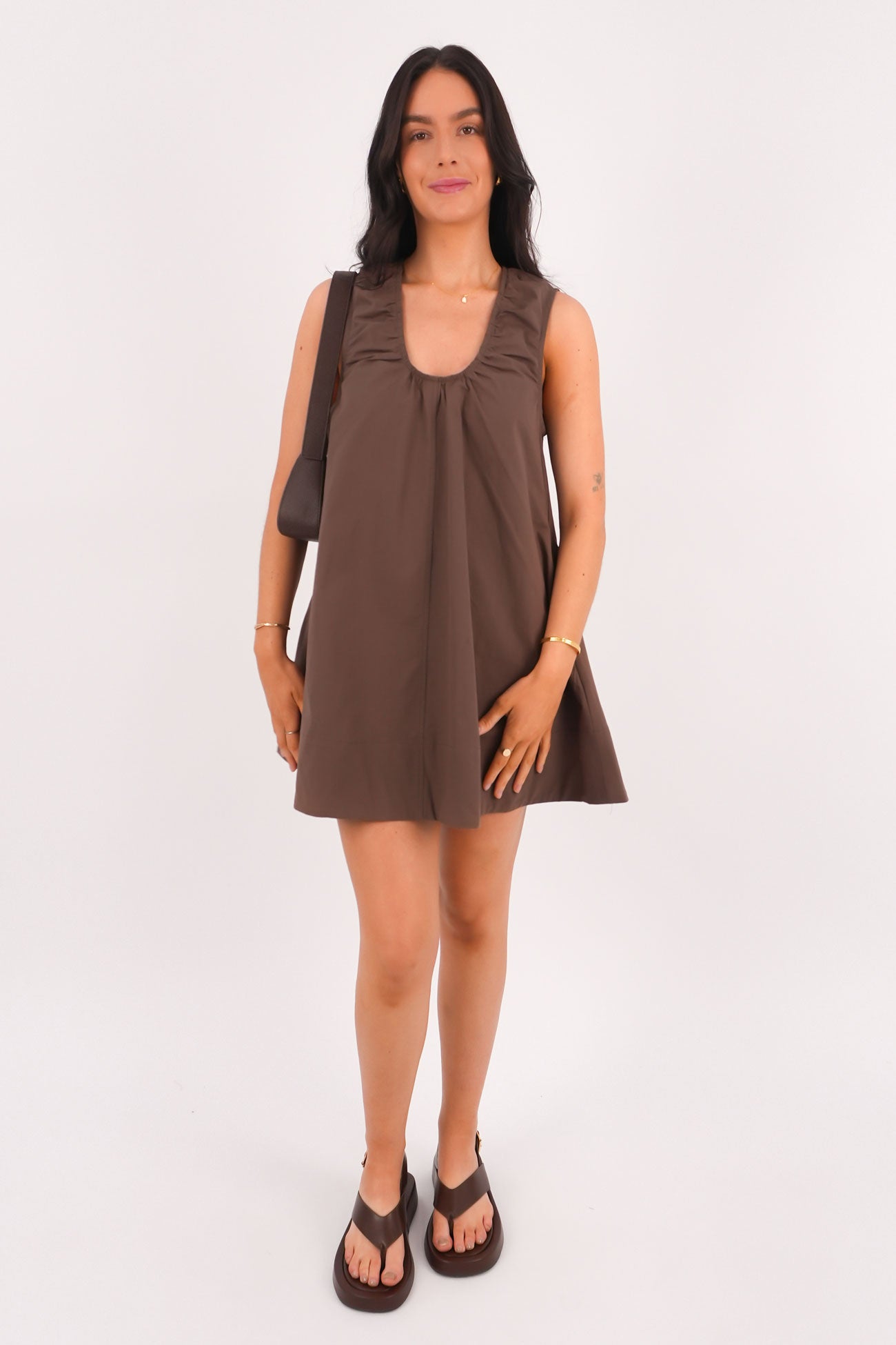 Zahni Mini Dress Brown