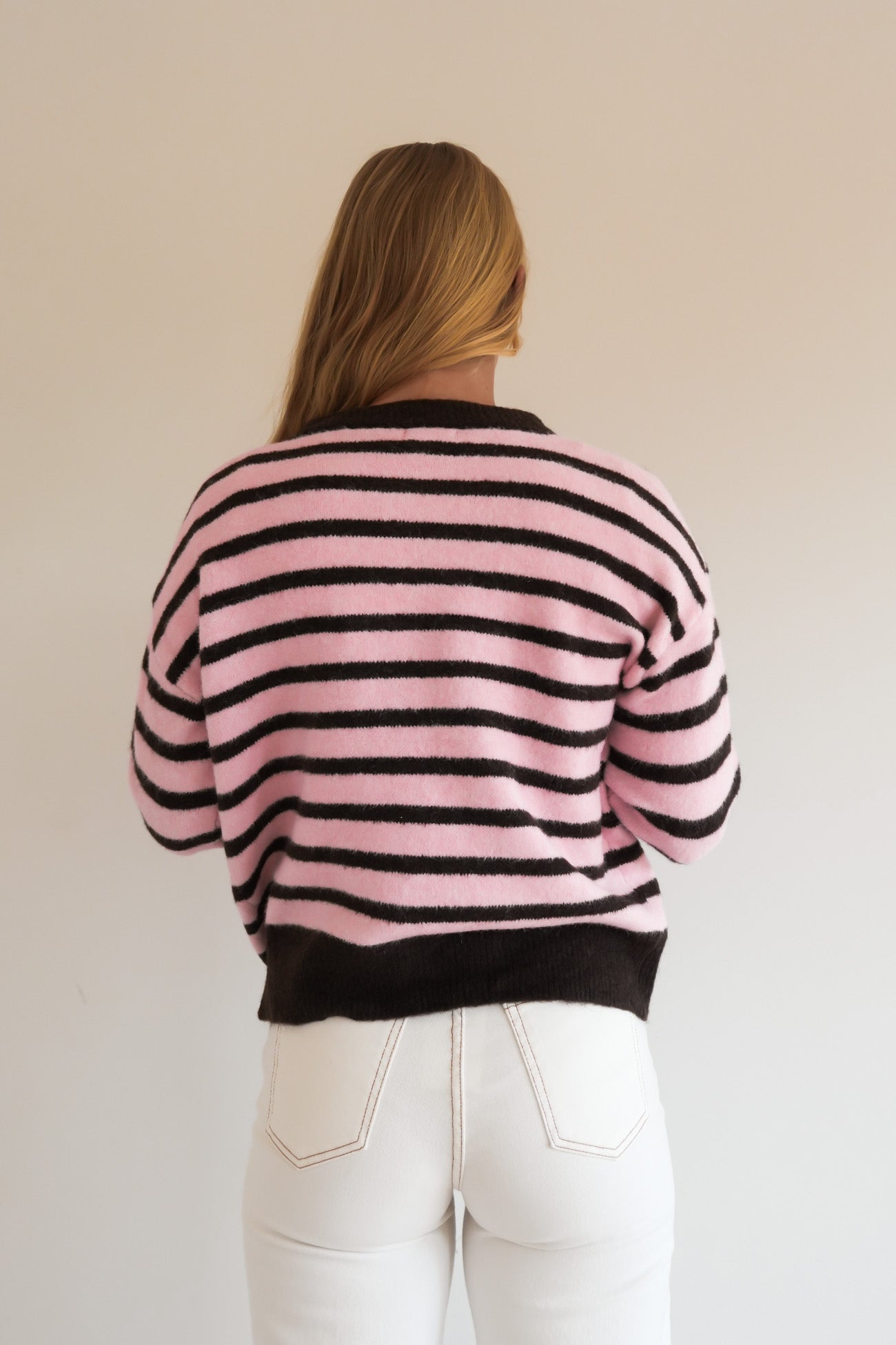 Zara Knit Cardigan Pink Stripe