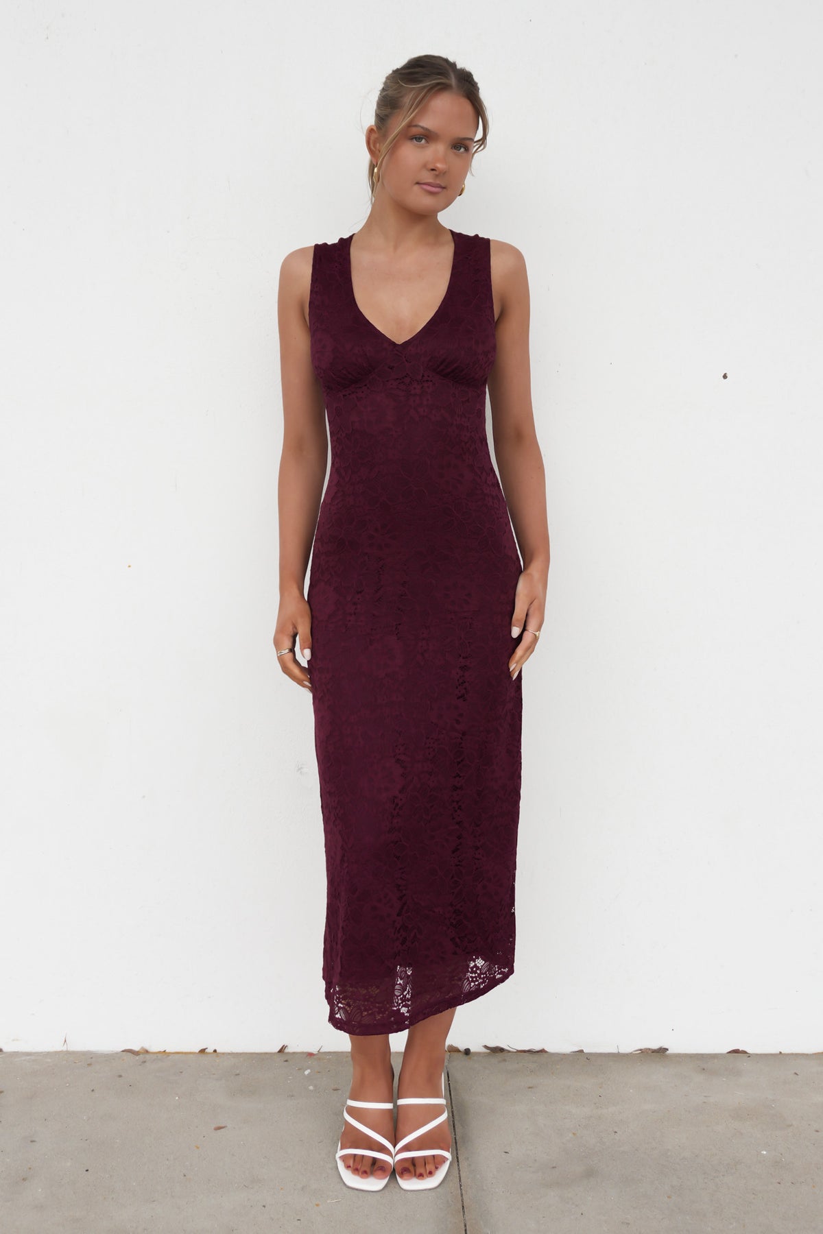 Zea Lace Maxi Dress Wine