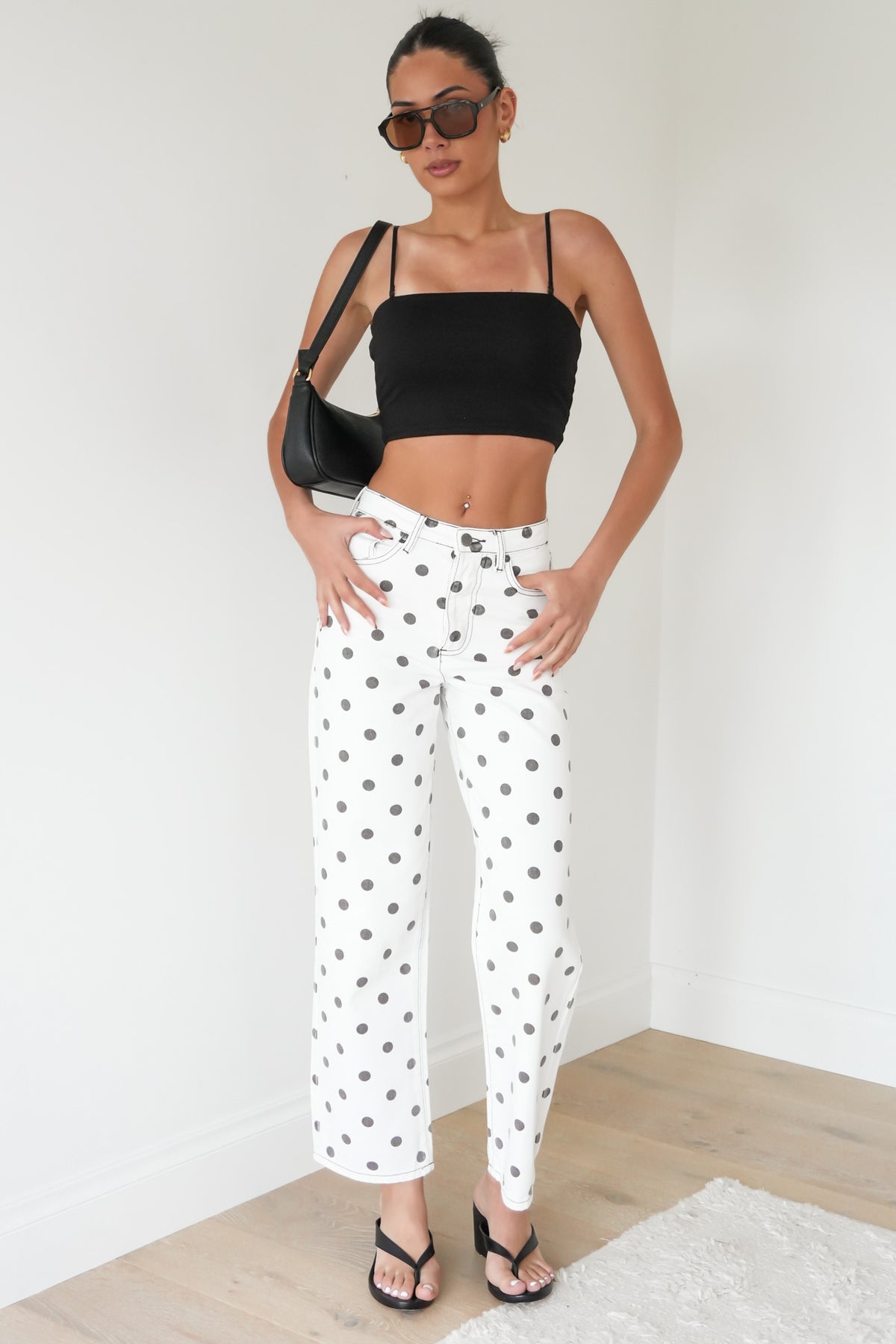 Zia Relaxed Straight Jean Polka Dot