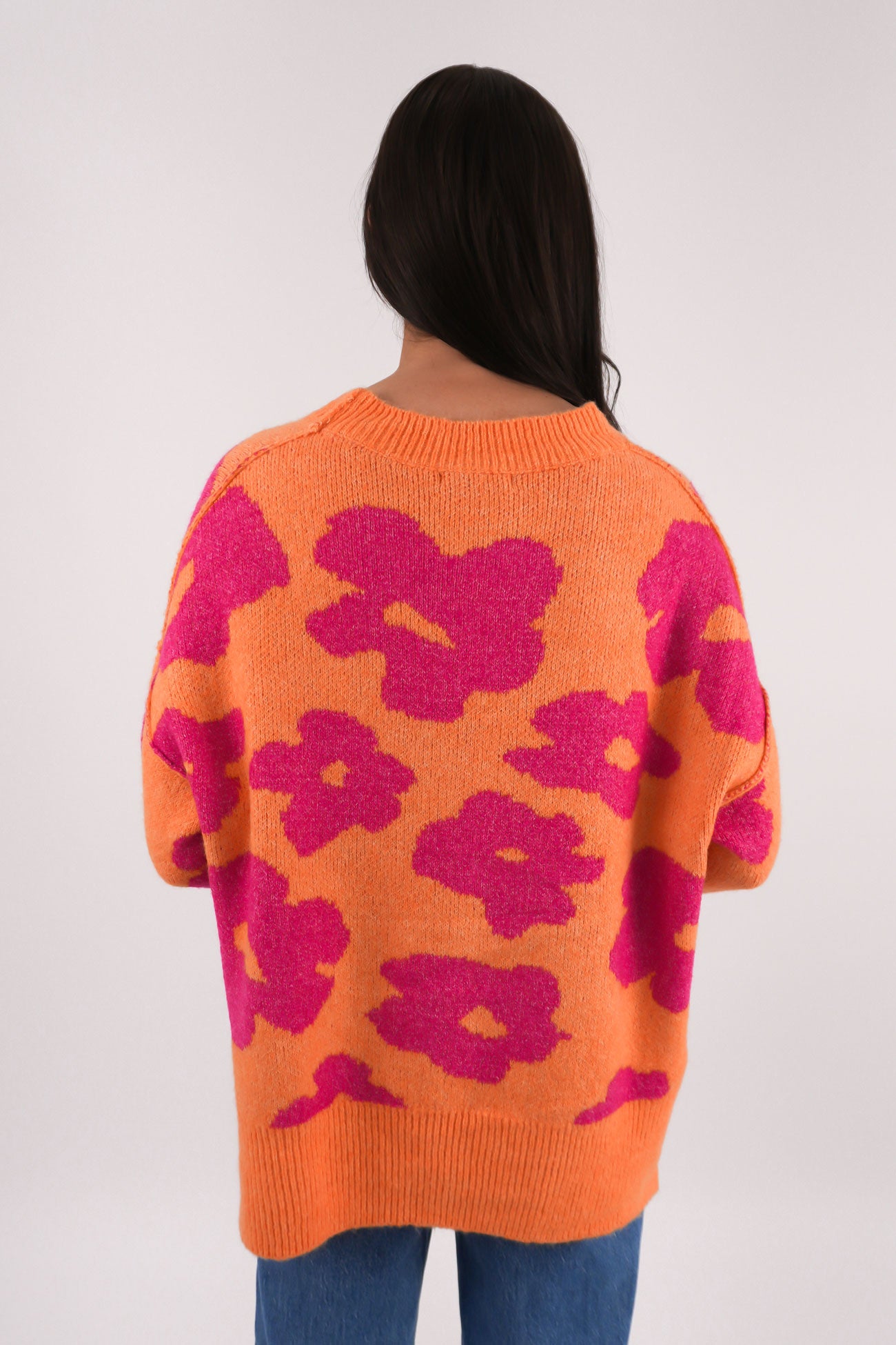 Zira Knit Jumper Orange Pink