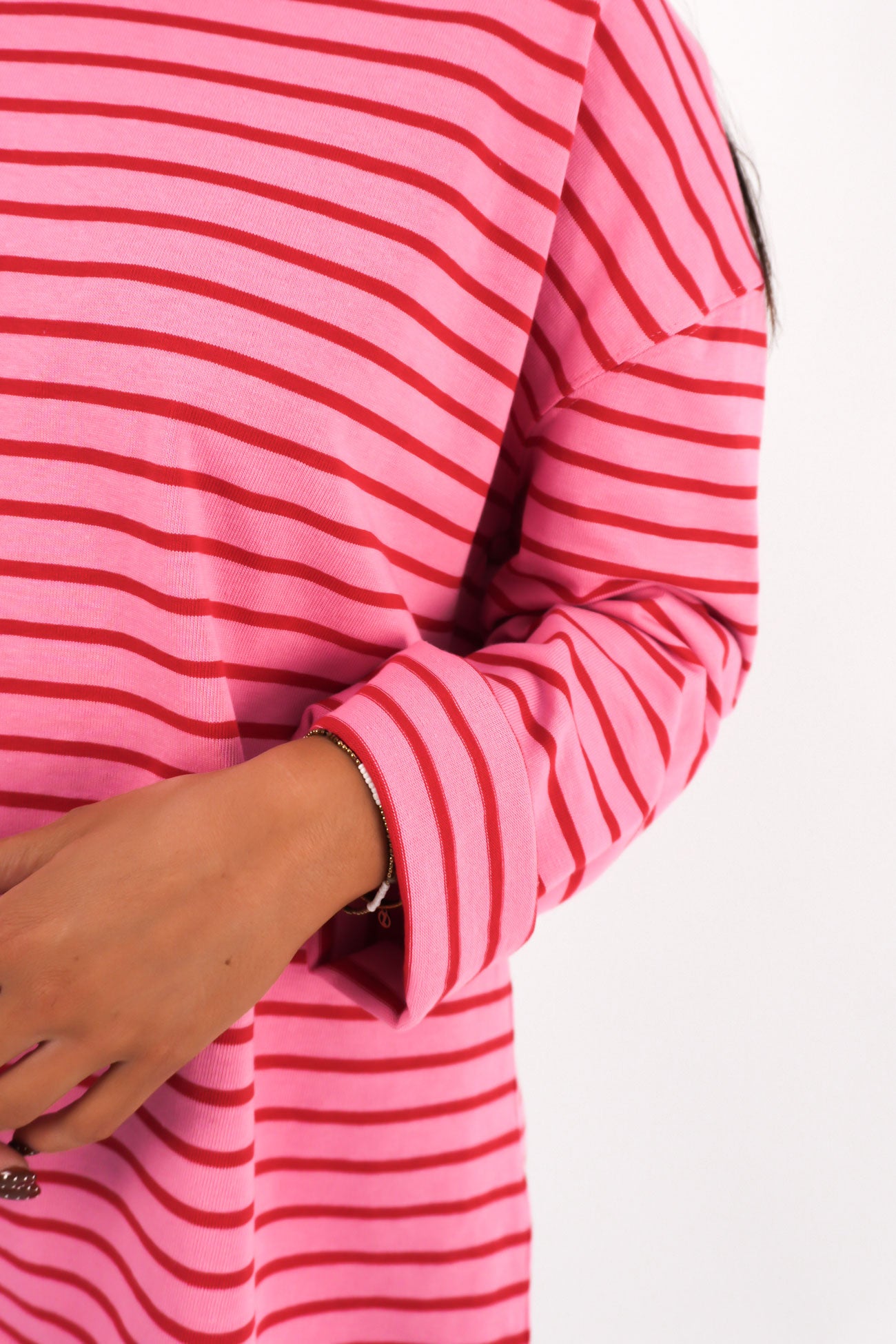 Zora Long Sleeve Tee Pink Stripe s