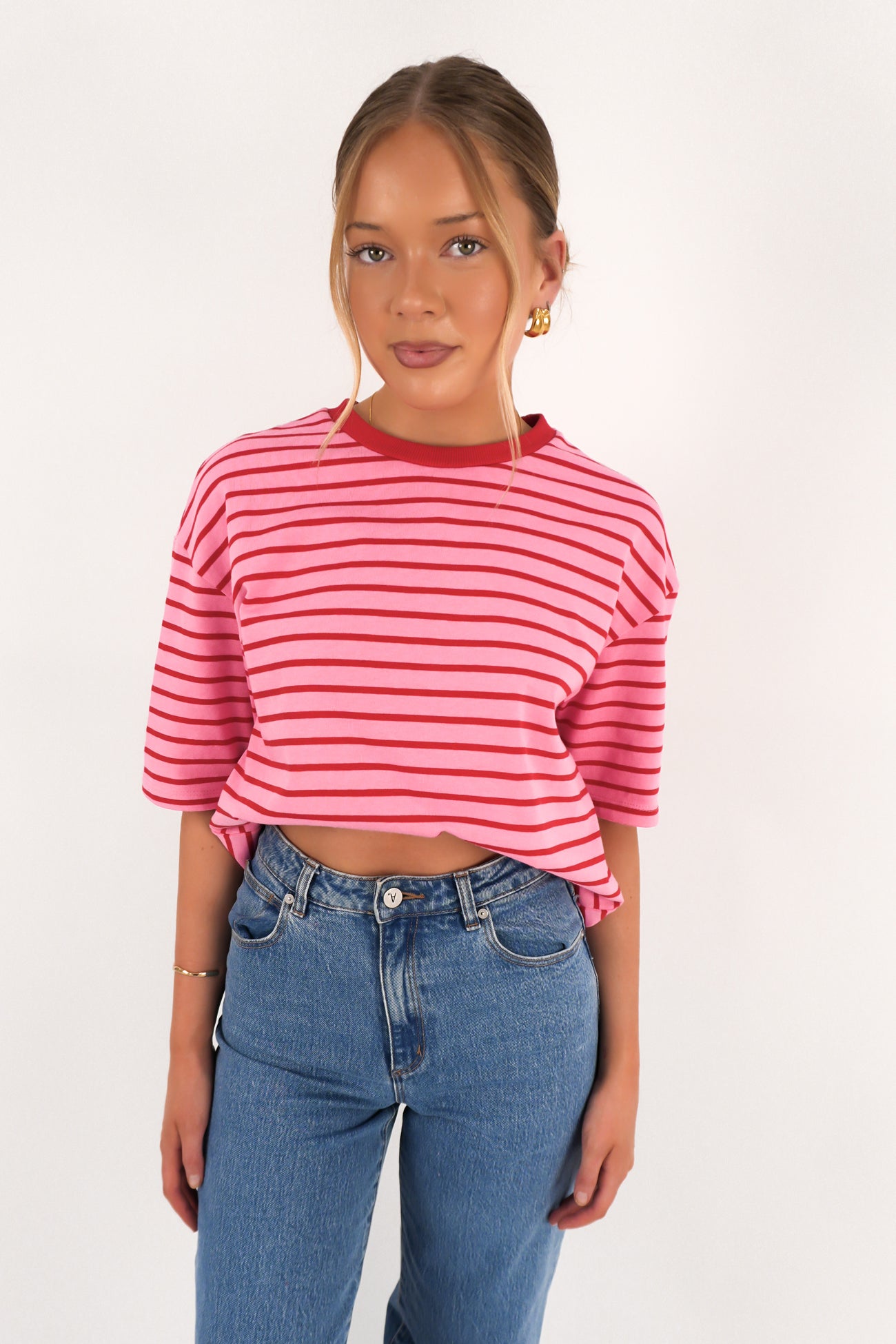 Zora Tee Pink Stripe