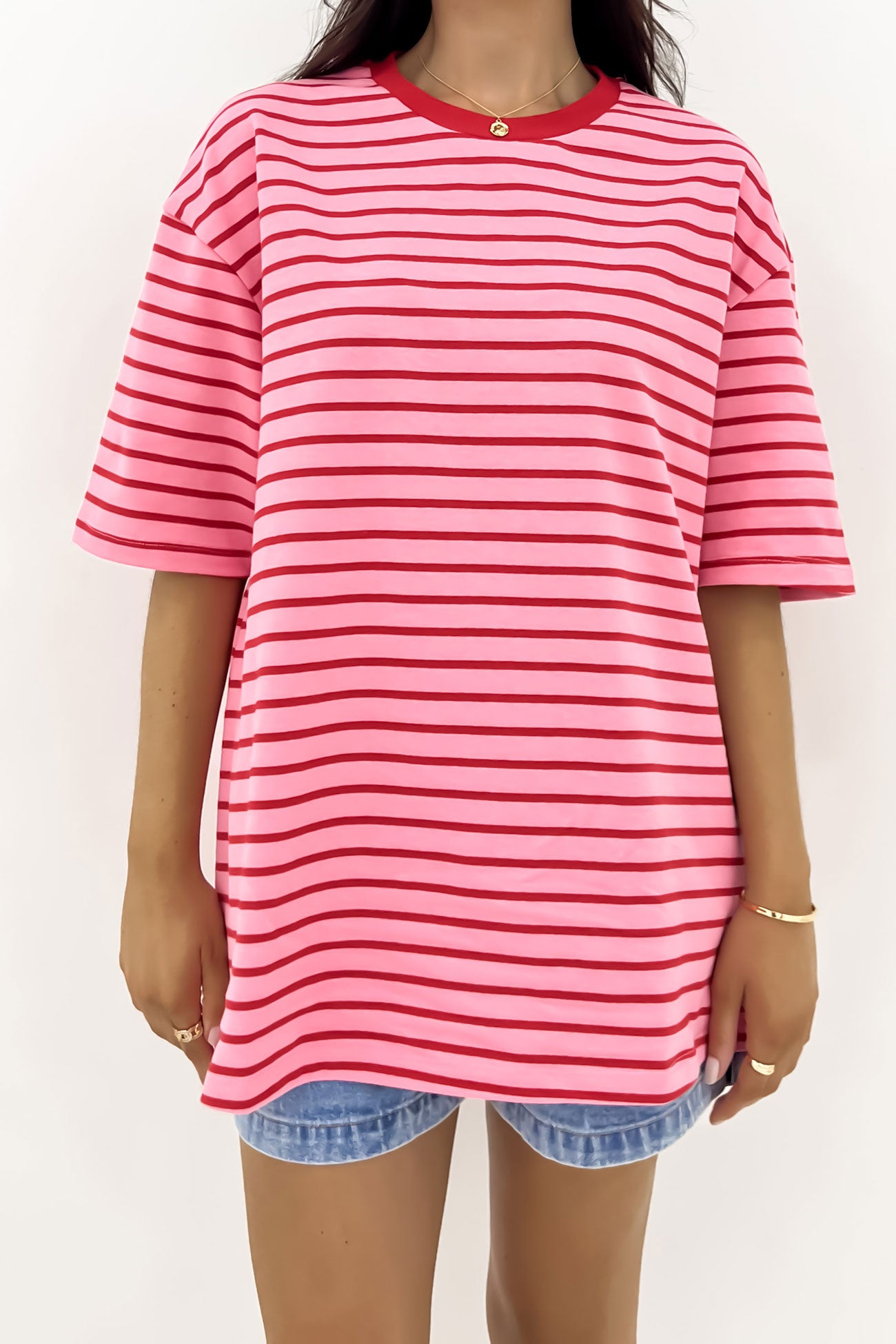 Zora Tee Pink Stripe