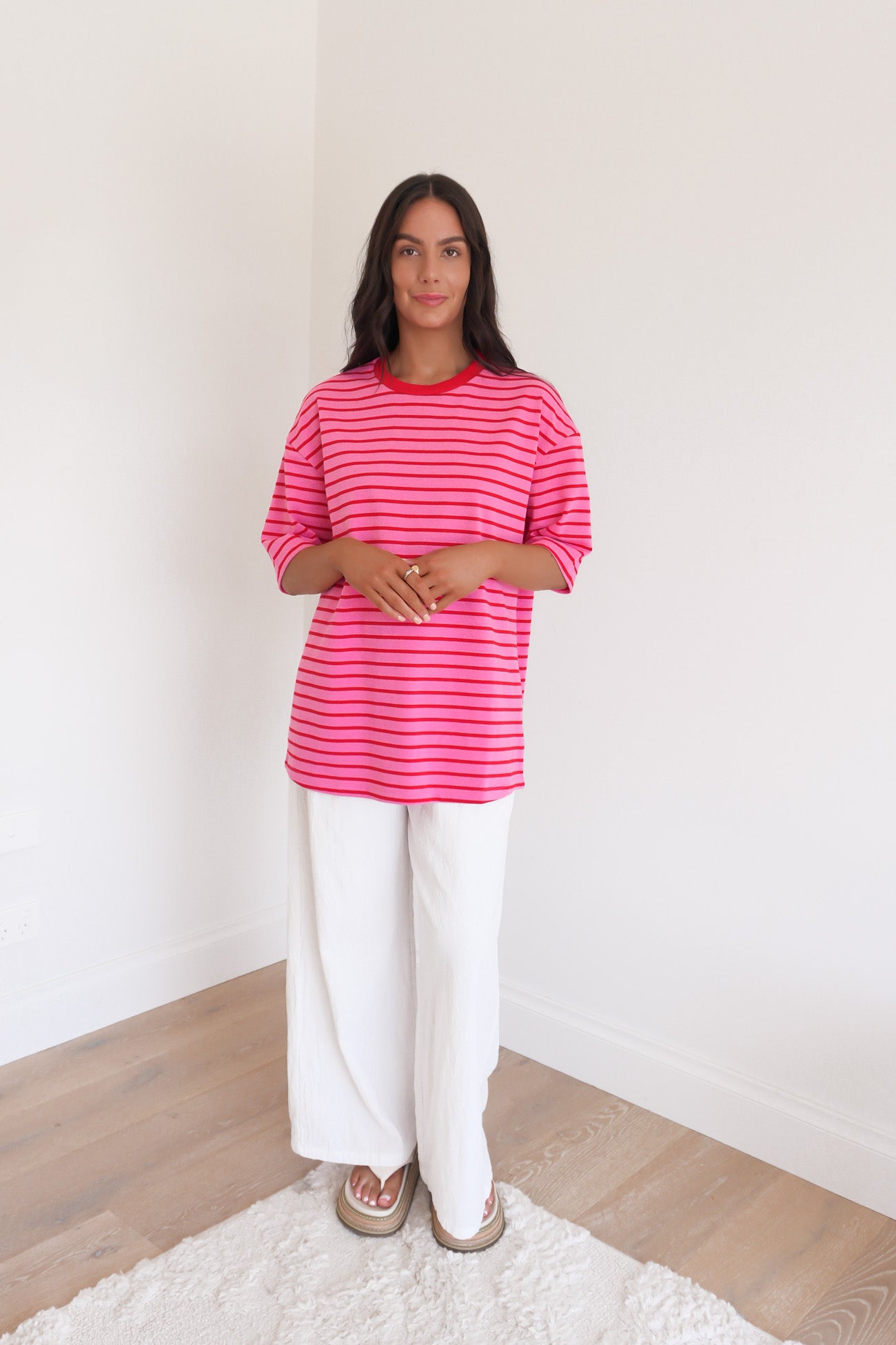 Zora Tee Pink Stripe