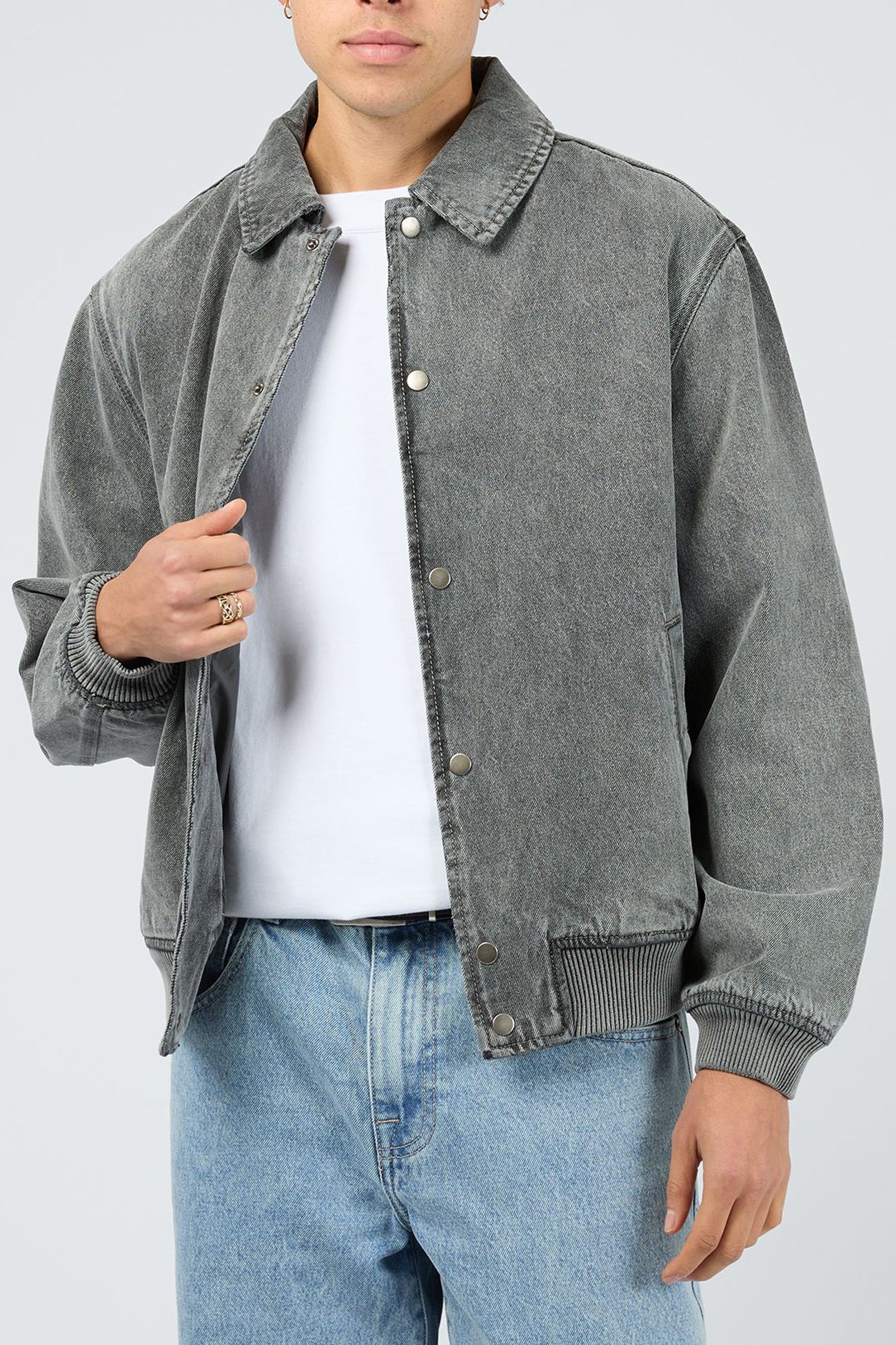 Denim Bomber Jacket Vintage Black