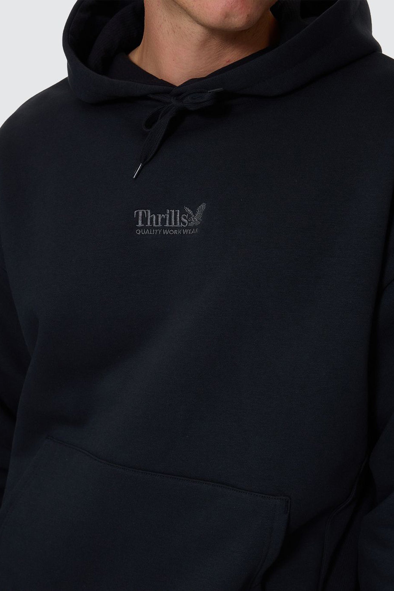 Thrills Union Slouch Pull On Hood Pirate Black