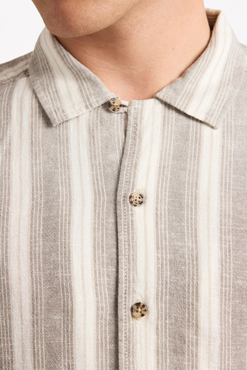 Beat Stripe Short Sleeve Shirt Mushroom
