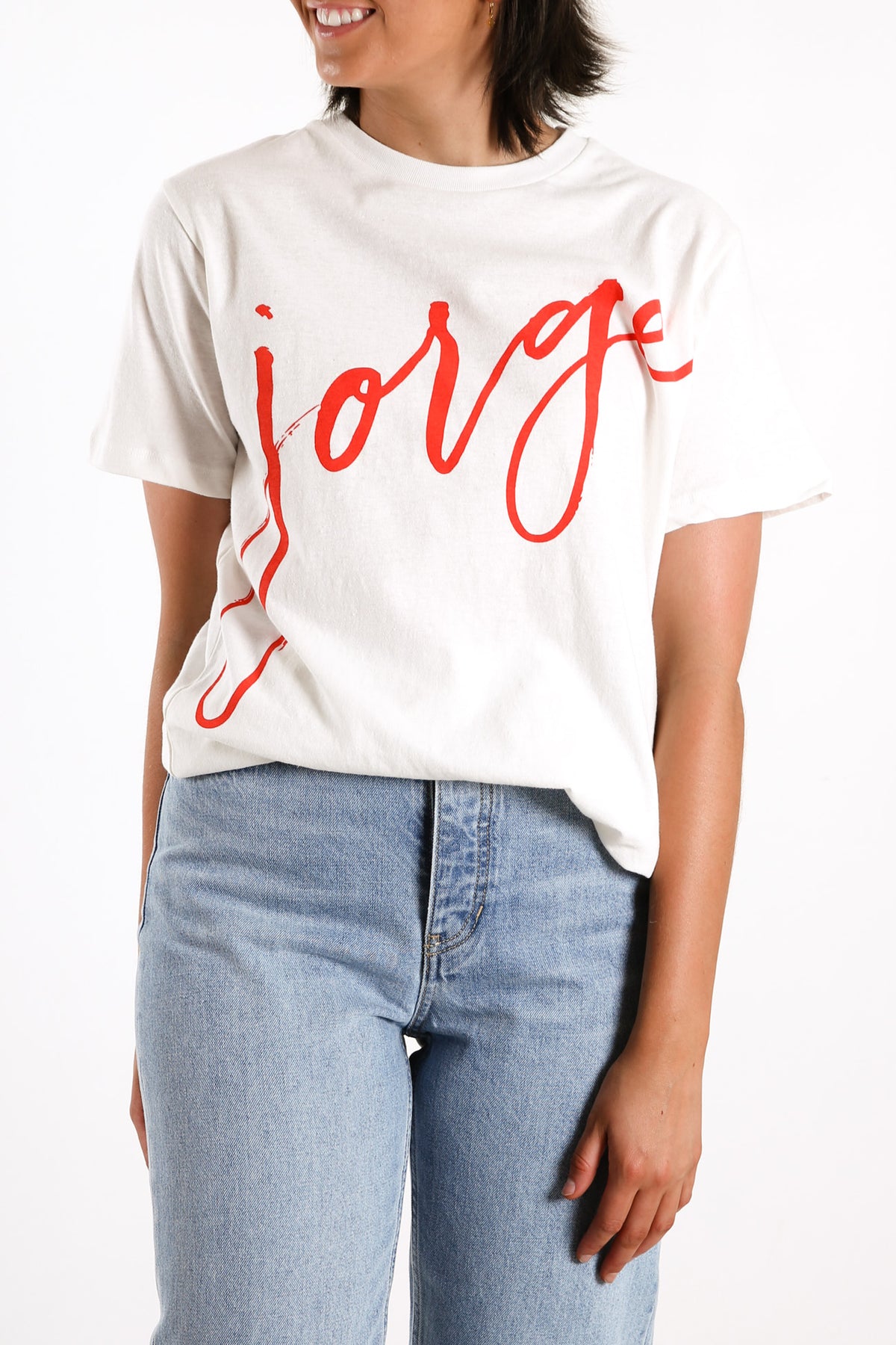 Jorge Sign Here Tee Vintage White
