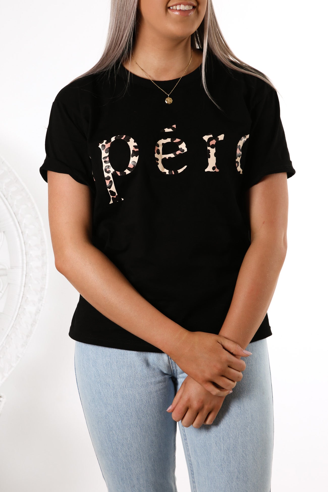 JJ Leopard Printed Tee Black