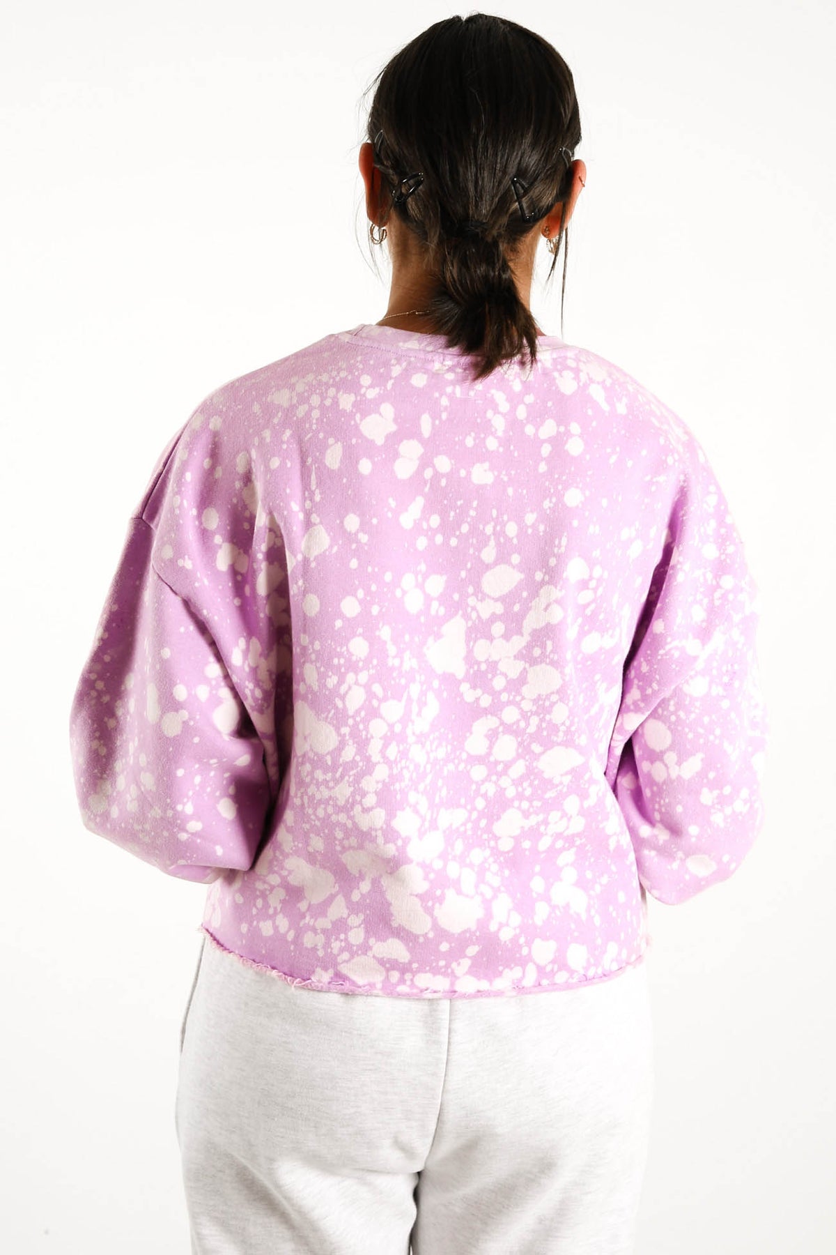 Stock Splatter Cut Off Crew Orchid
