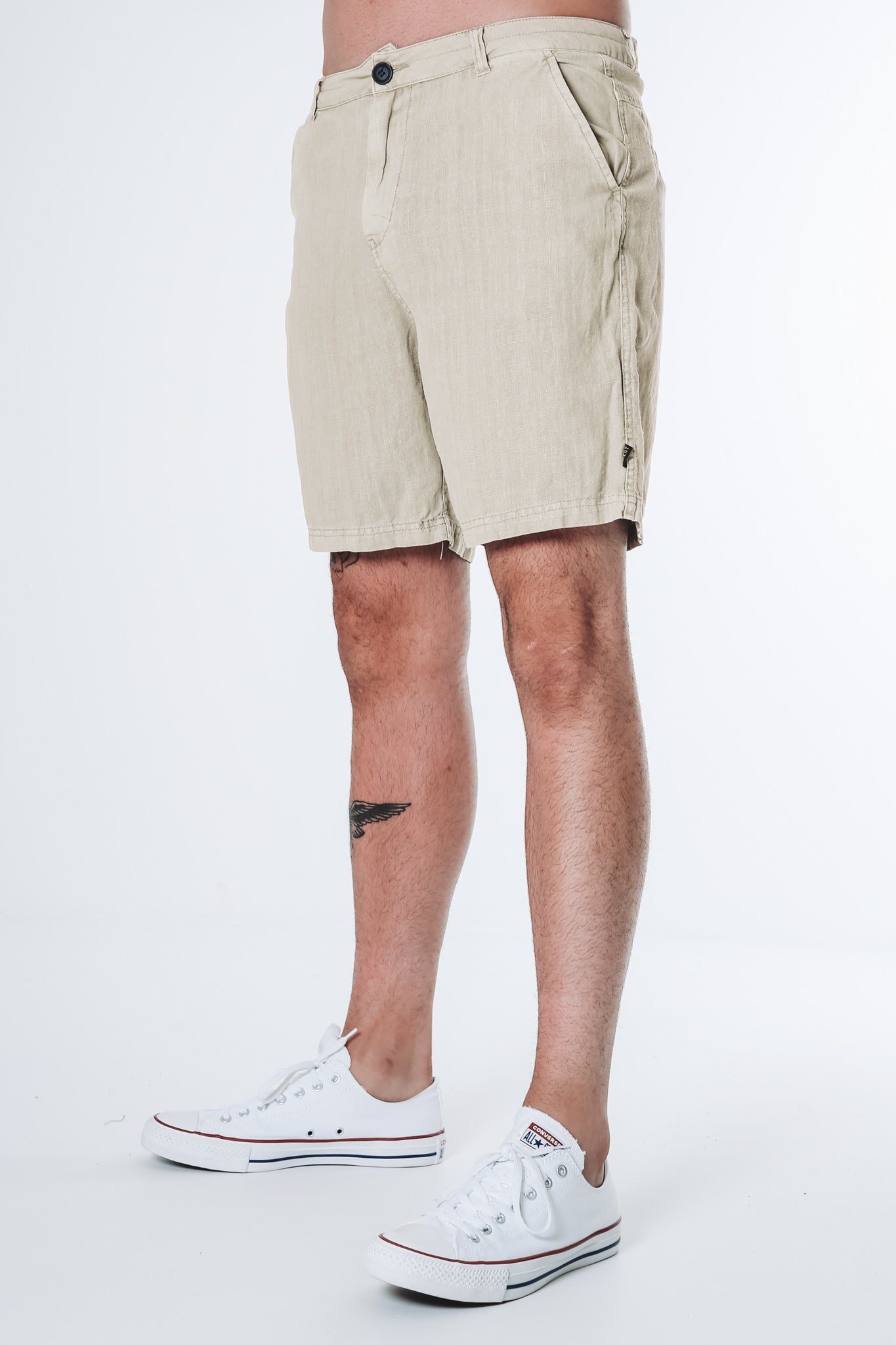 Linen Blend Walk Short Tan