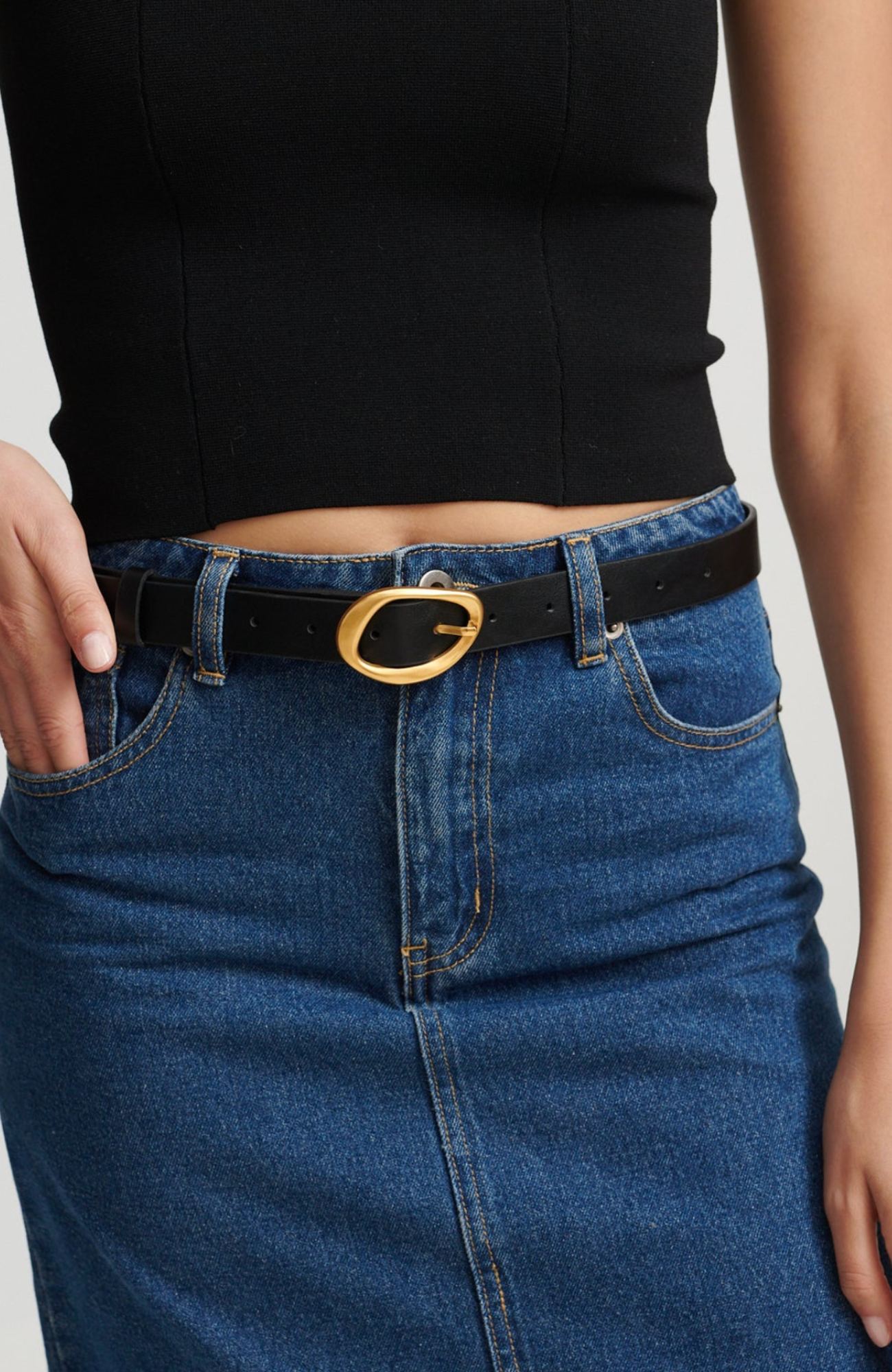 Jada Belt Black Gold
