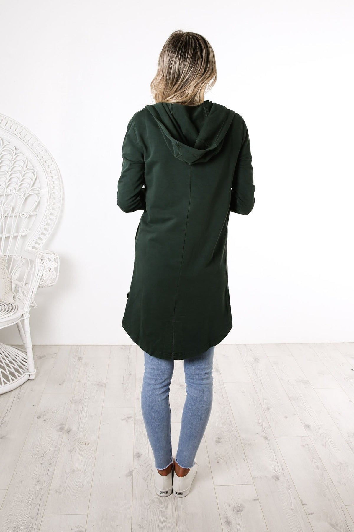 Ashleigh Hooded Cardi Bottle Green
