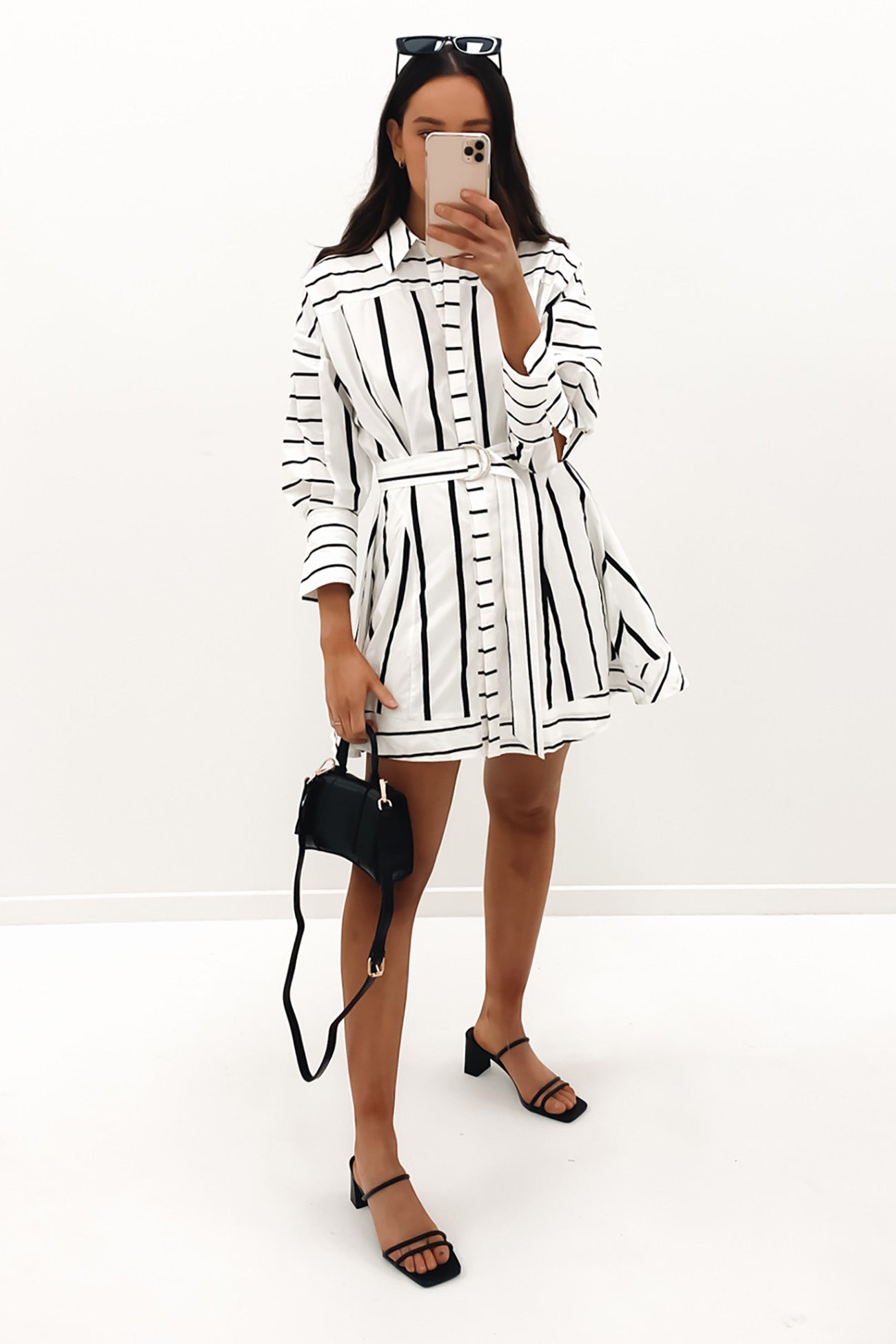 Bartley Mini Dress Black Stripe