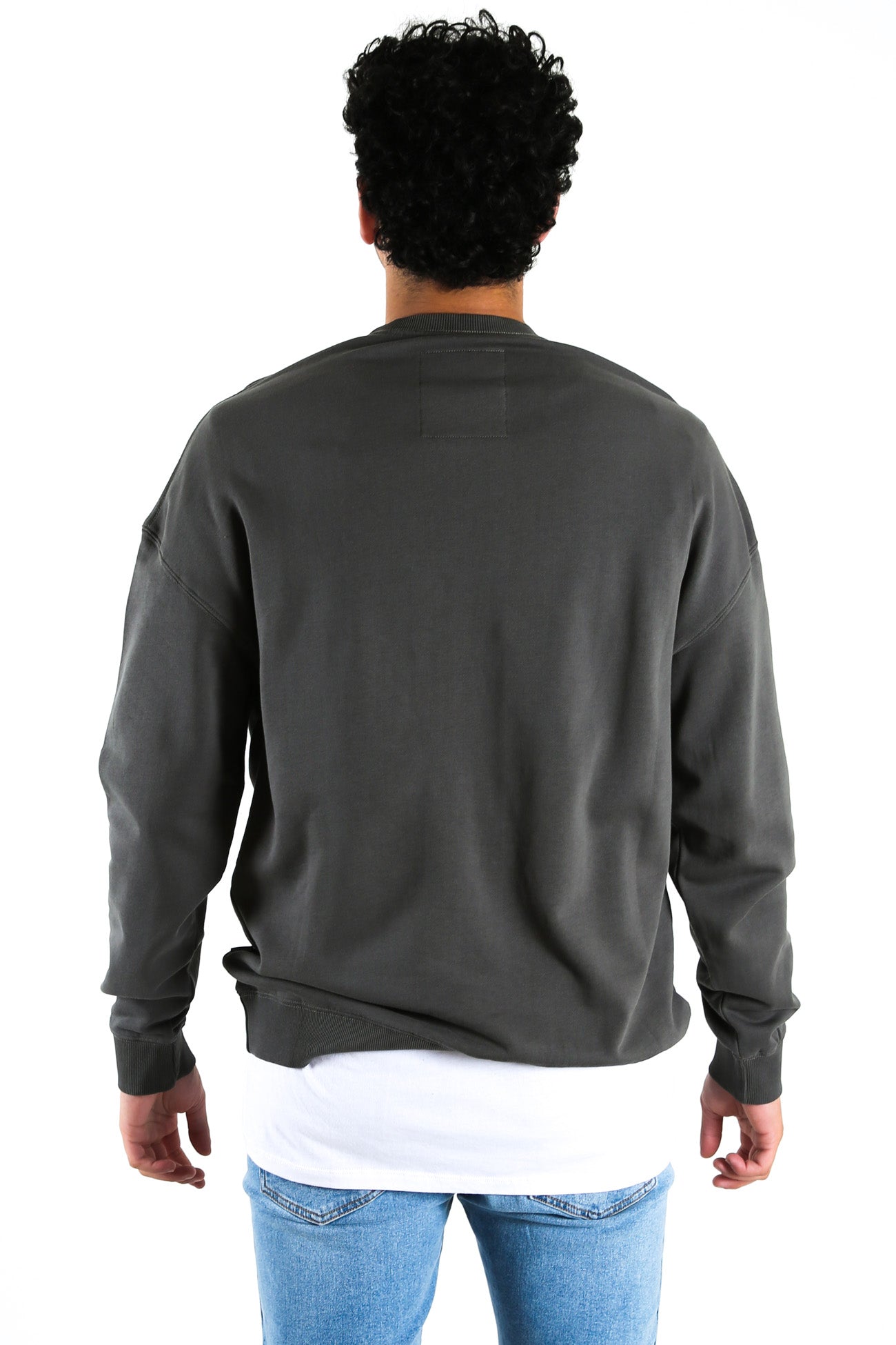 Bleach Oversized Crew Neck Gunmetal