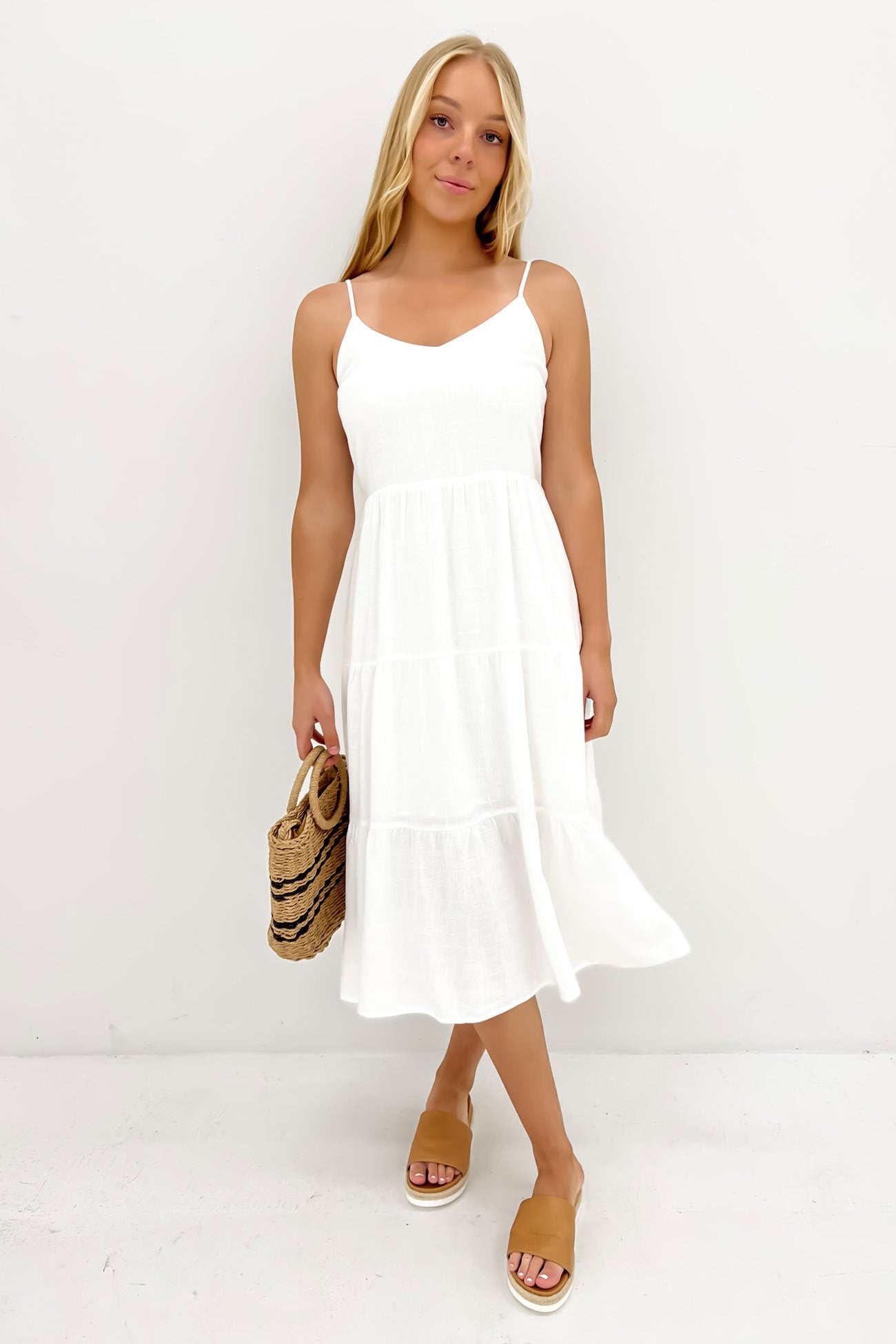 Bridey Midi Dress White