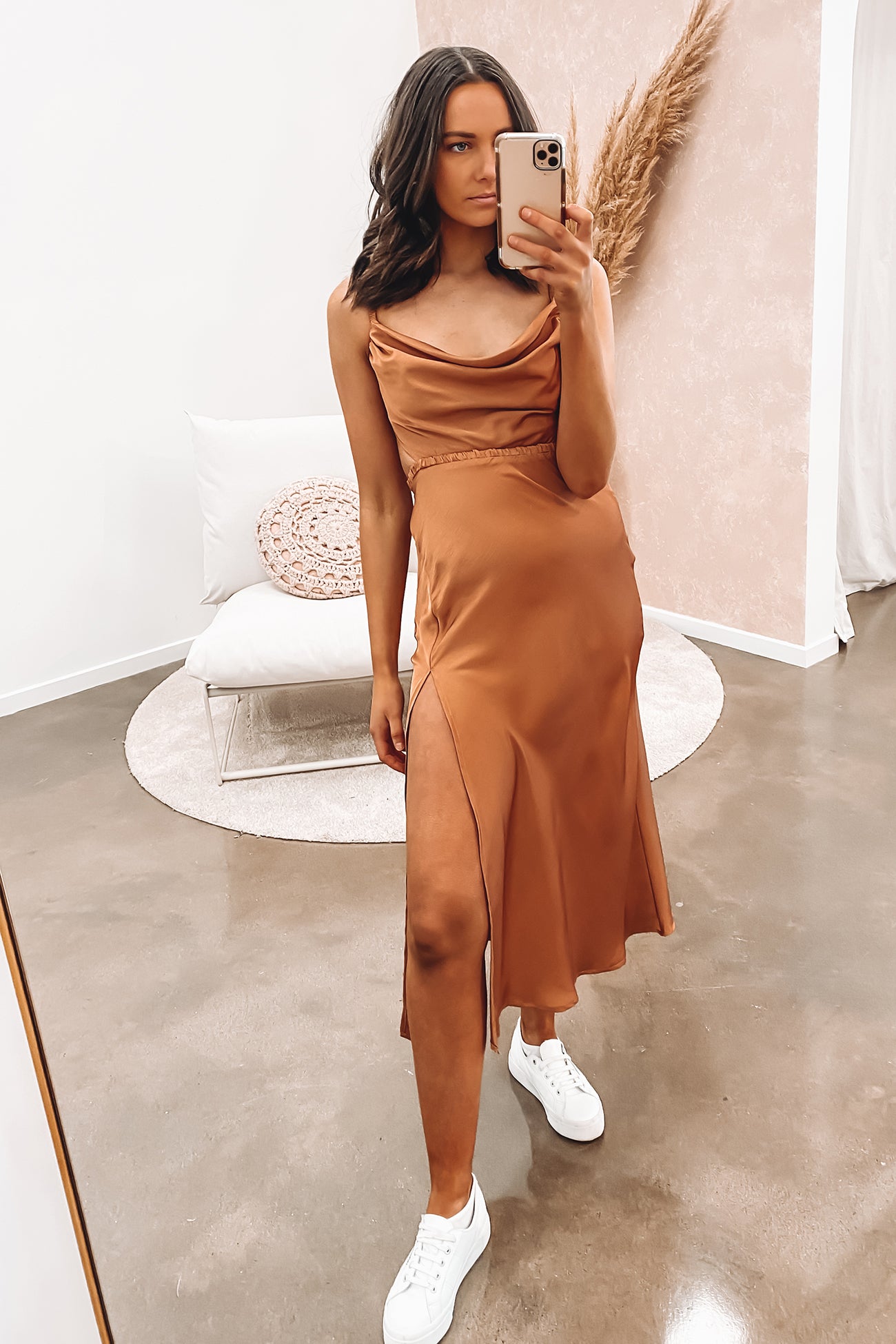 Brielle Midi Dress Brown