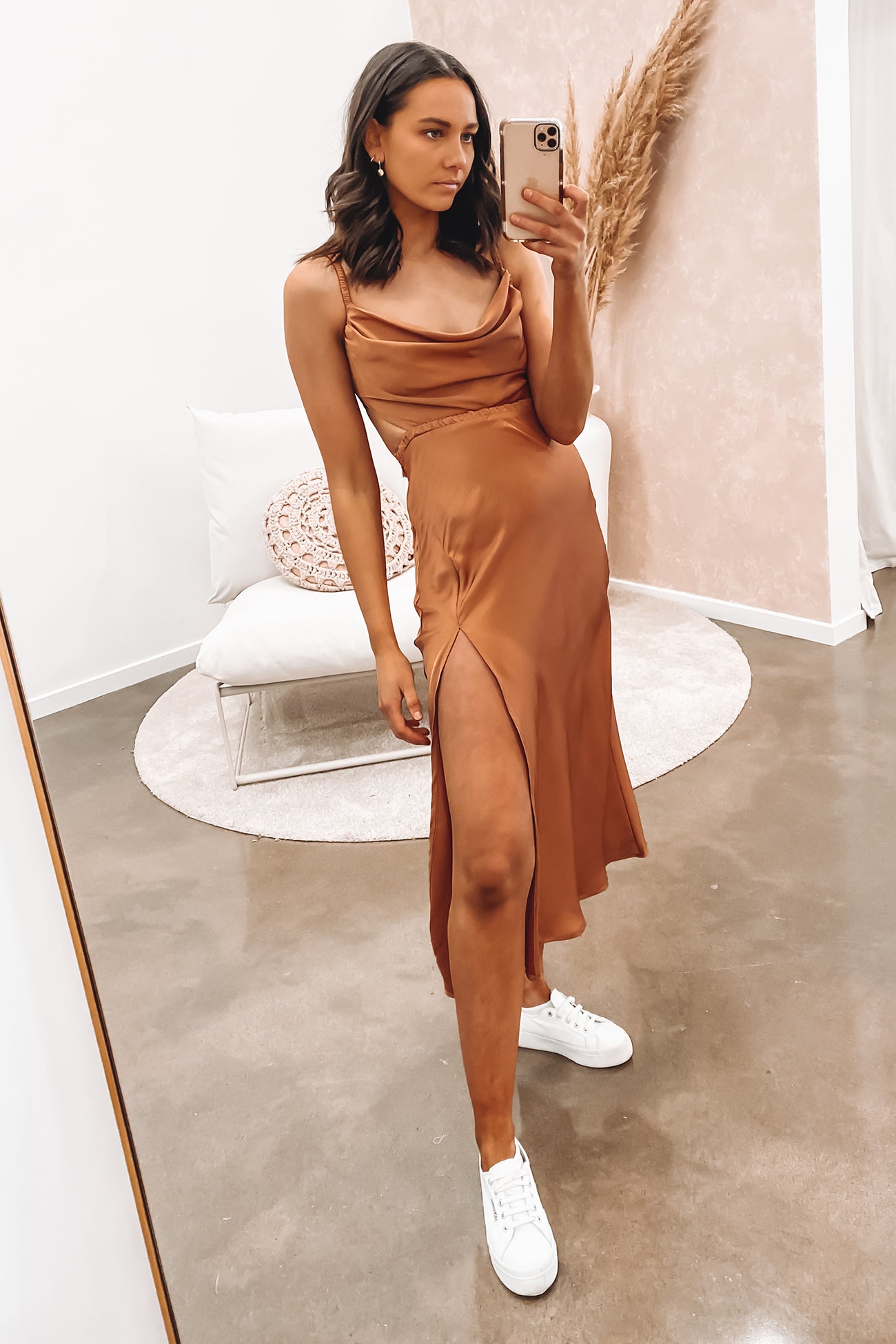 Brielle Midi Dress Brown