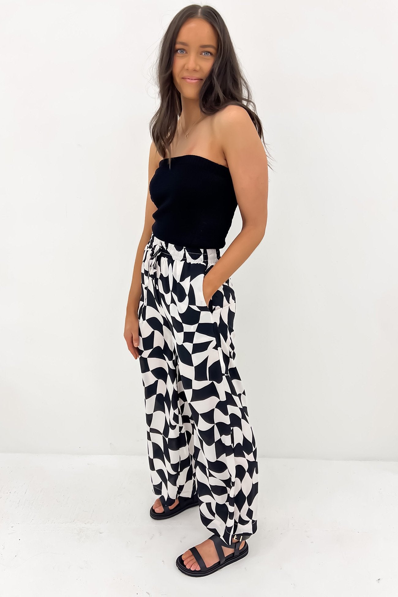 Brynn Pant Black White