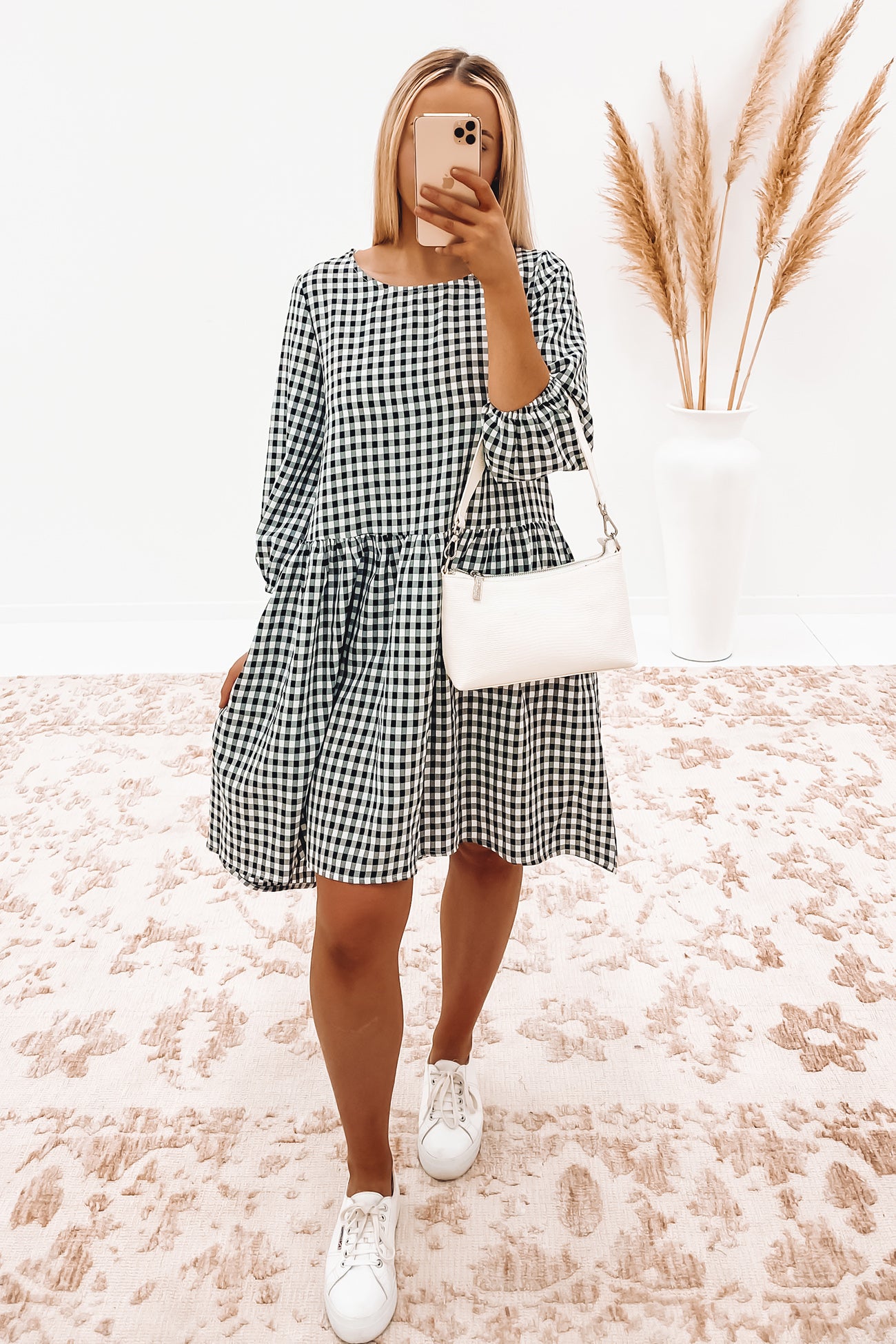 Cameron Mini Dress Black Check