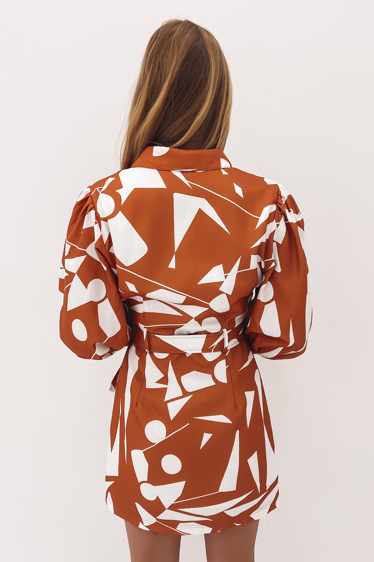 Cassidy Mini Dress Rust White