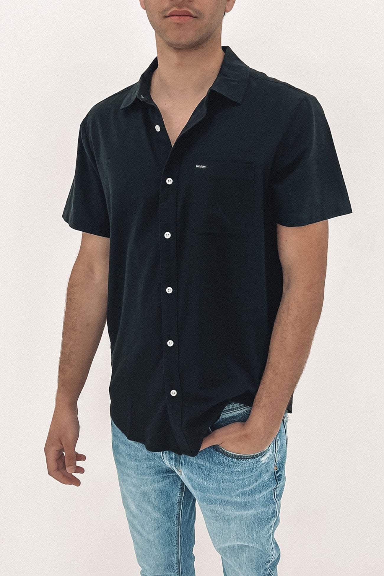 Charter Oxford Short Sleeve Woven Shirt Black