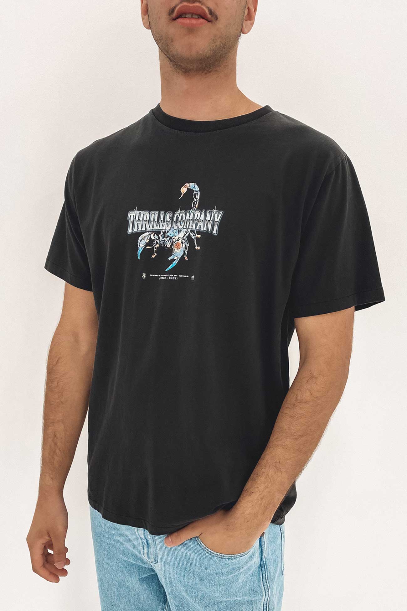 Chrome Scorpion Merch Fit Tee Washed Black