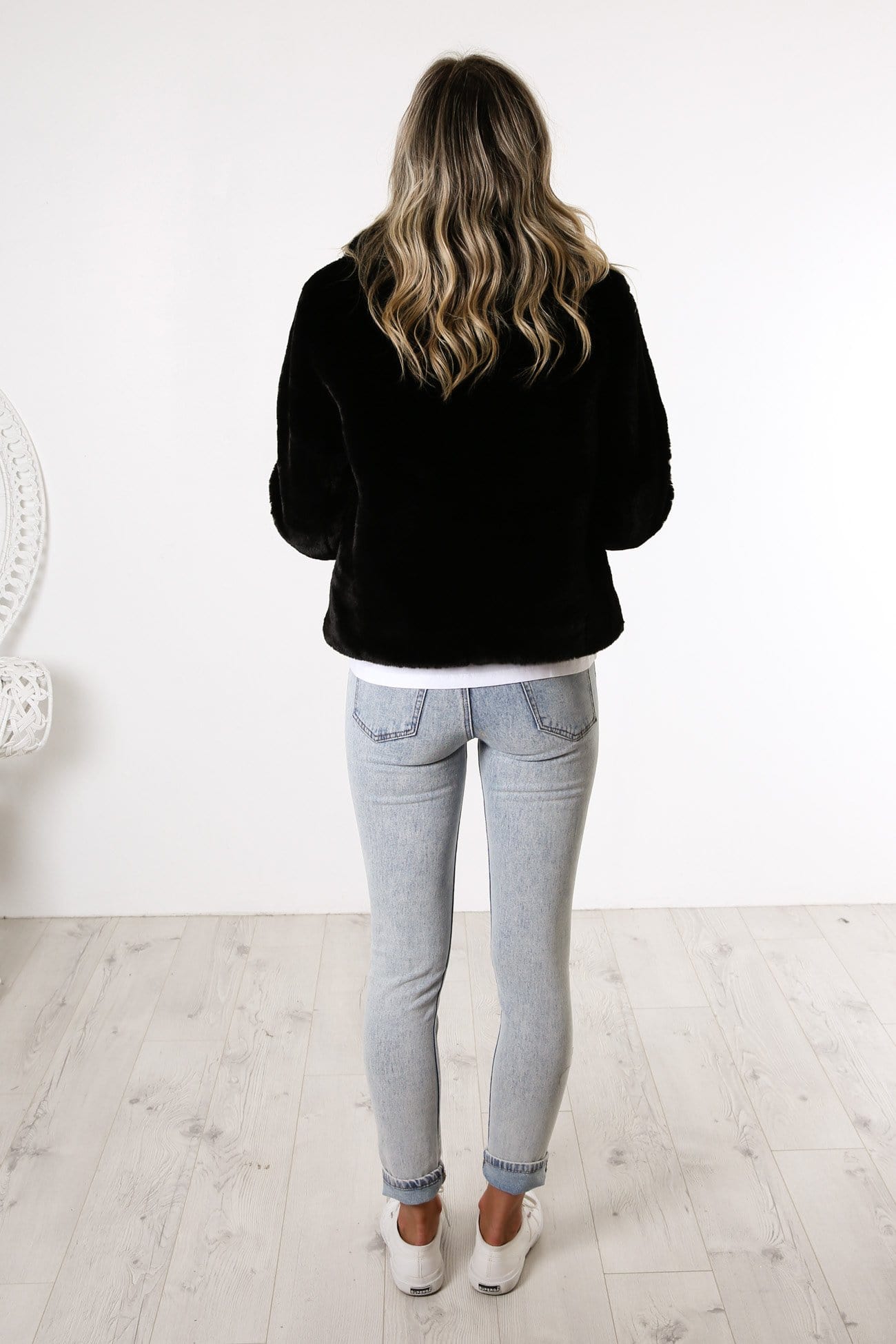 Classic Faux Fur Jacket Black