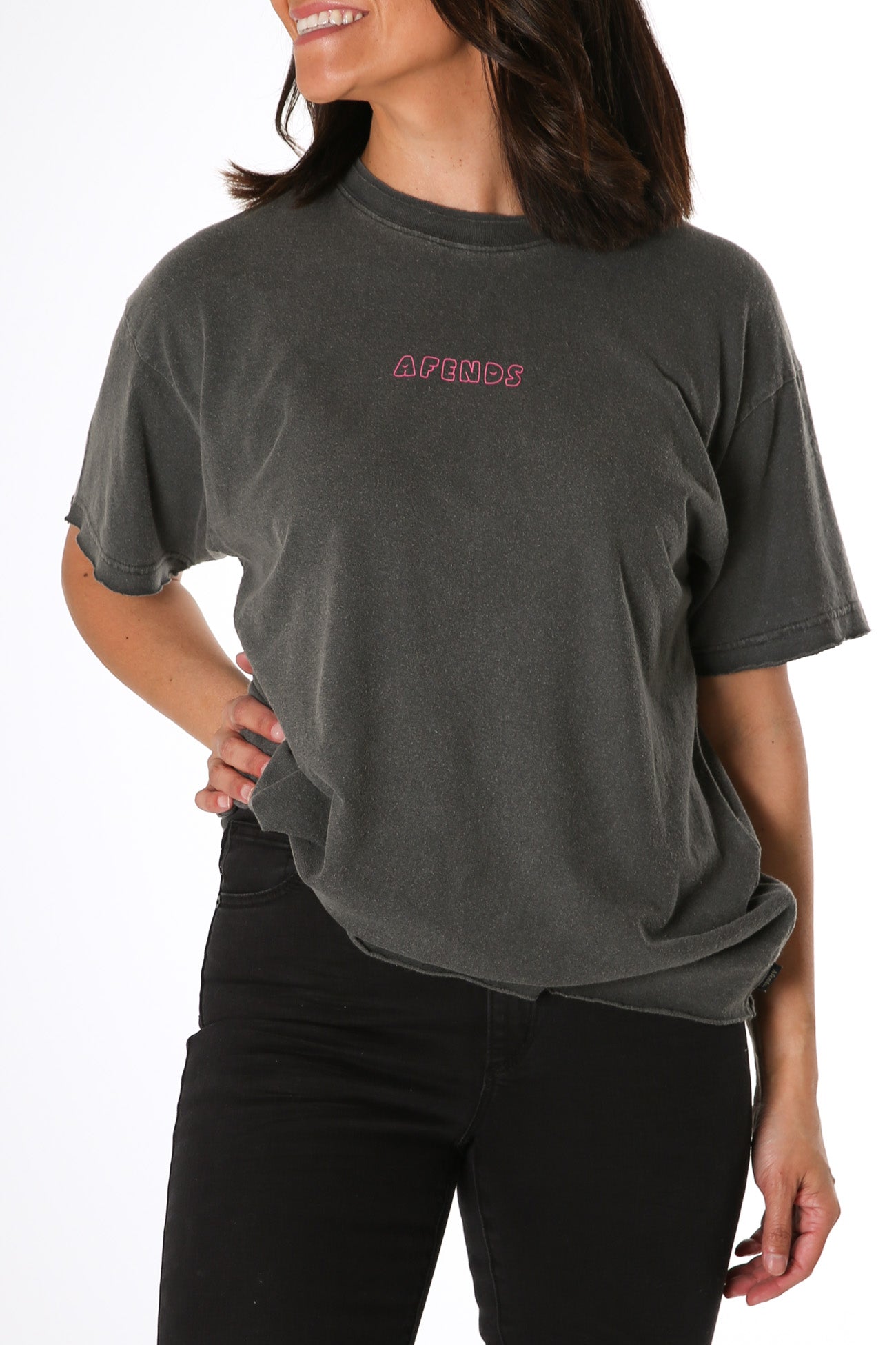 Clementine Hemp Oversized Tee Stone Black