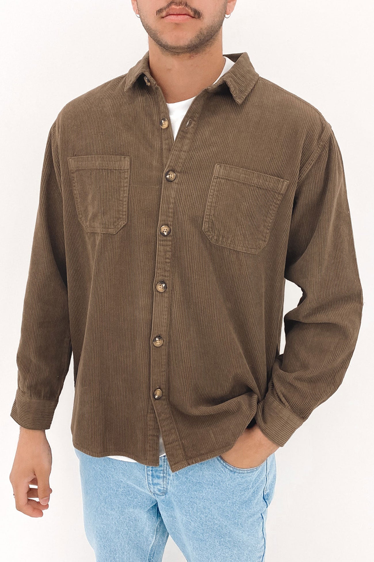 Cord Overshirt Chocolate
