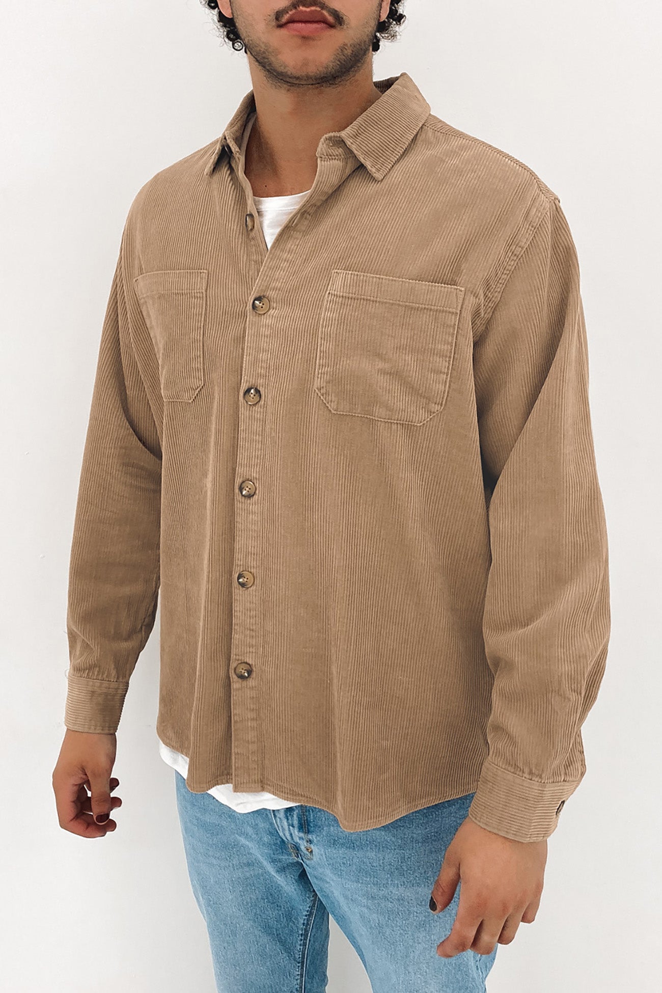 Cord Overshirt Tan