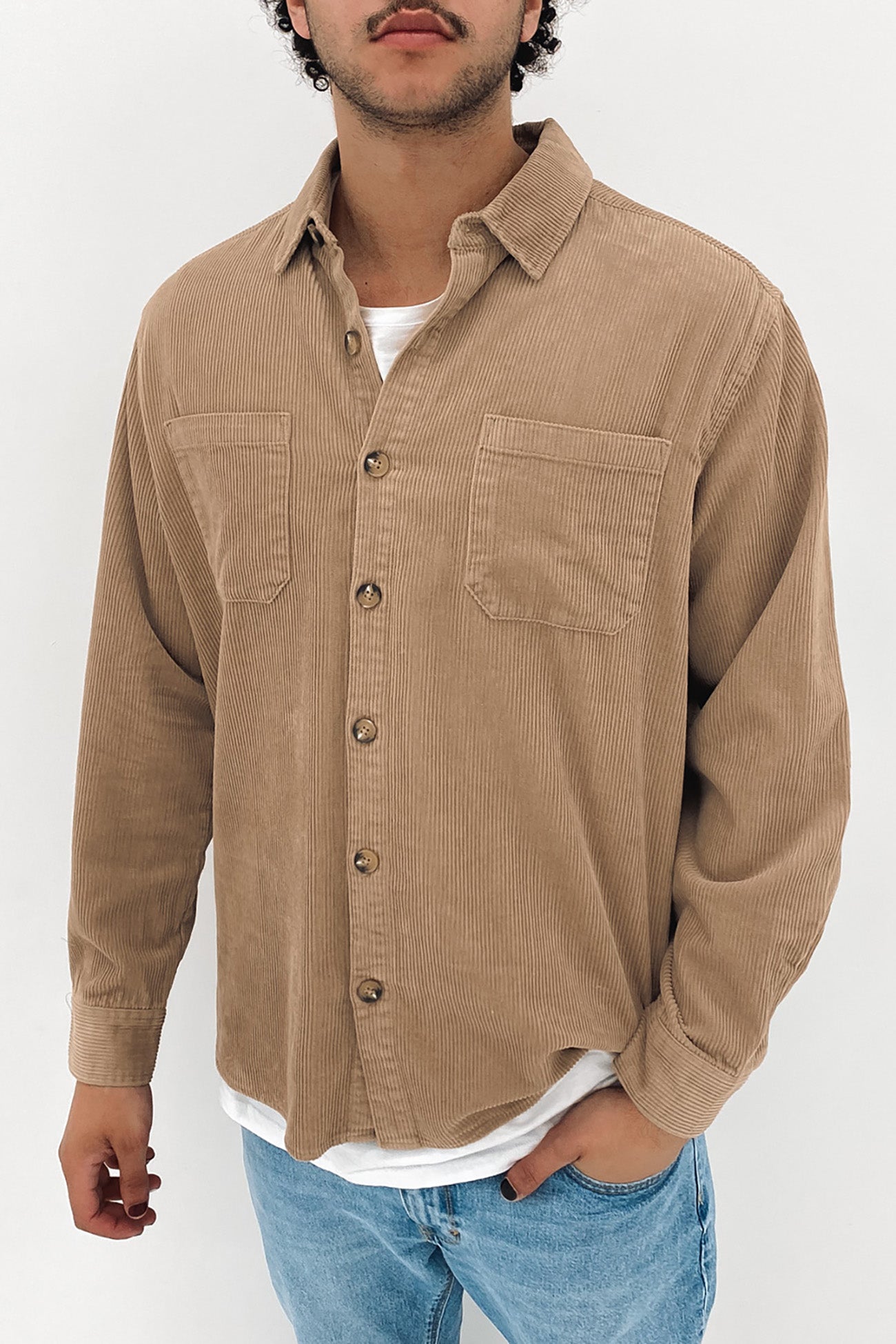 Cord Overshirt Tan