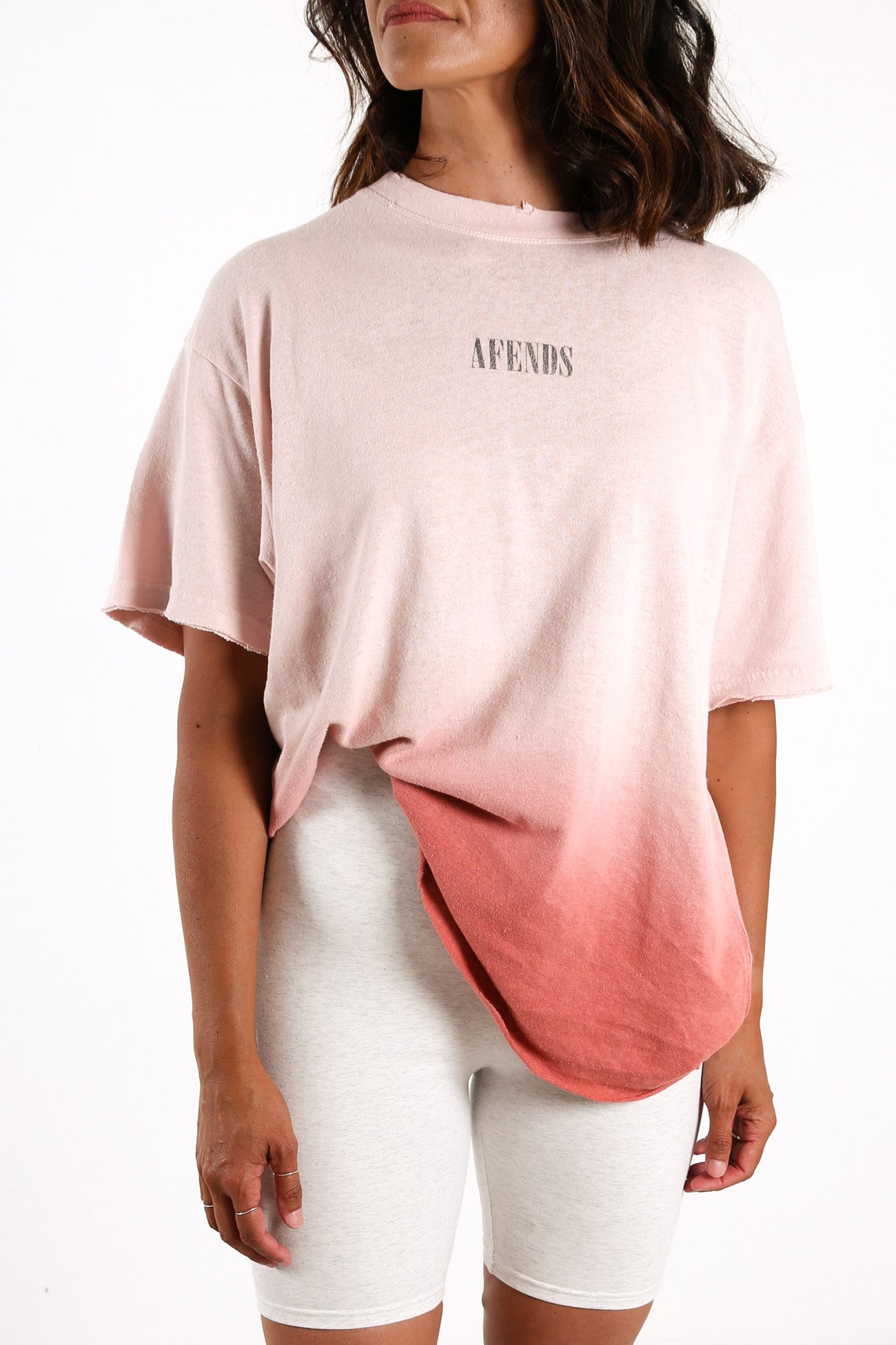 Courtney Love Hemp Oversized Tee Ash Pink Dip Dye