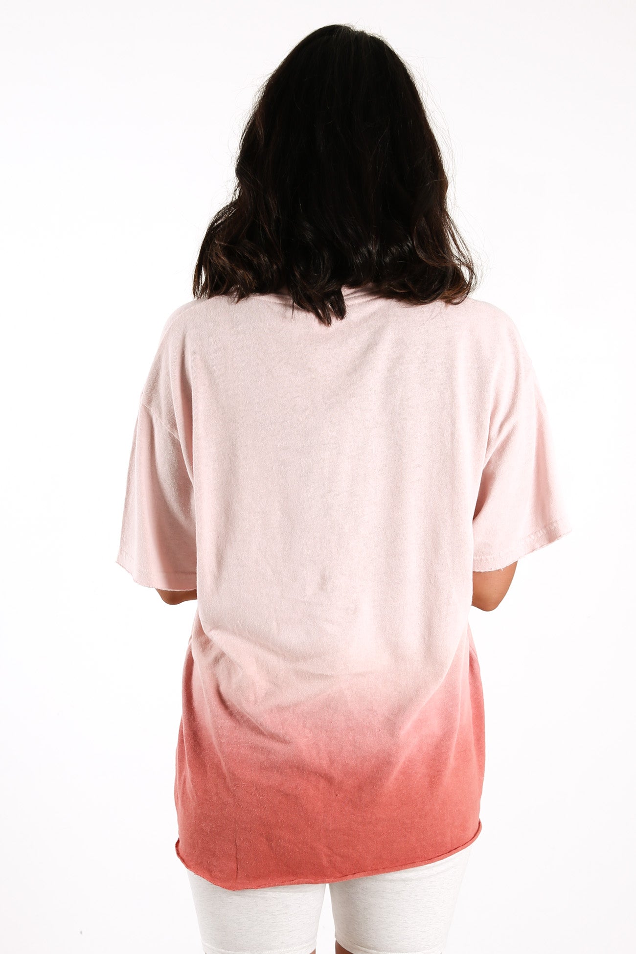 Courtney Love Hemp Oversized Tee Ash Pink Dip Dye