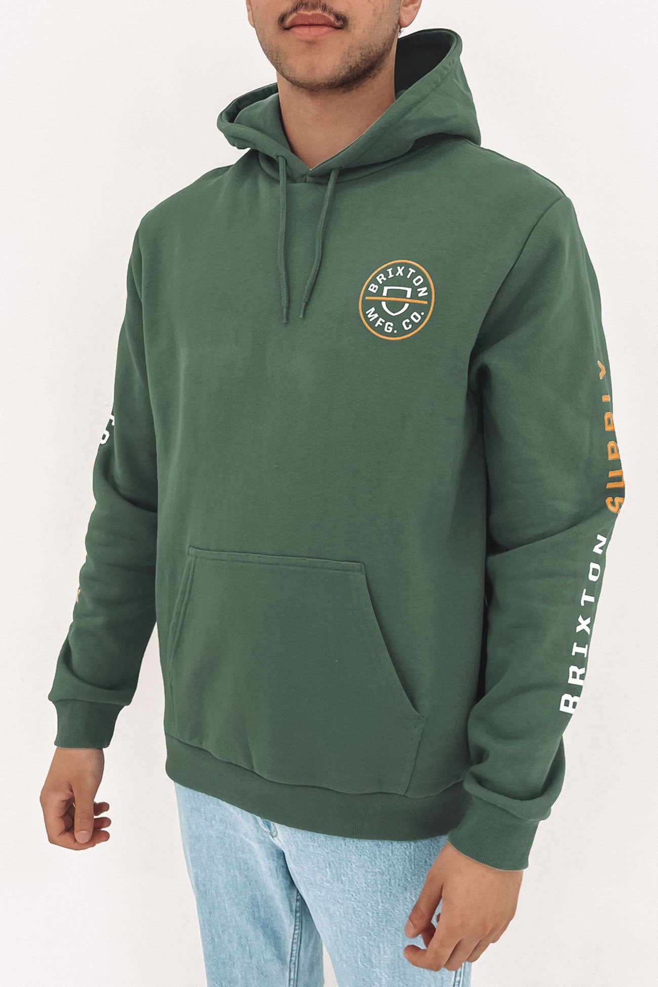 Crest Hood Deep Forest Bright Gold White