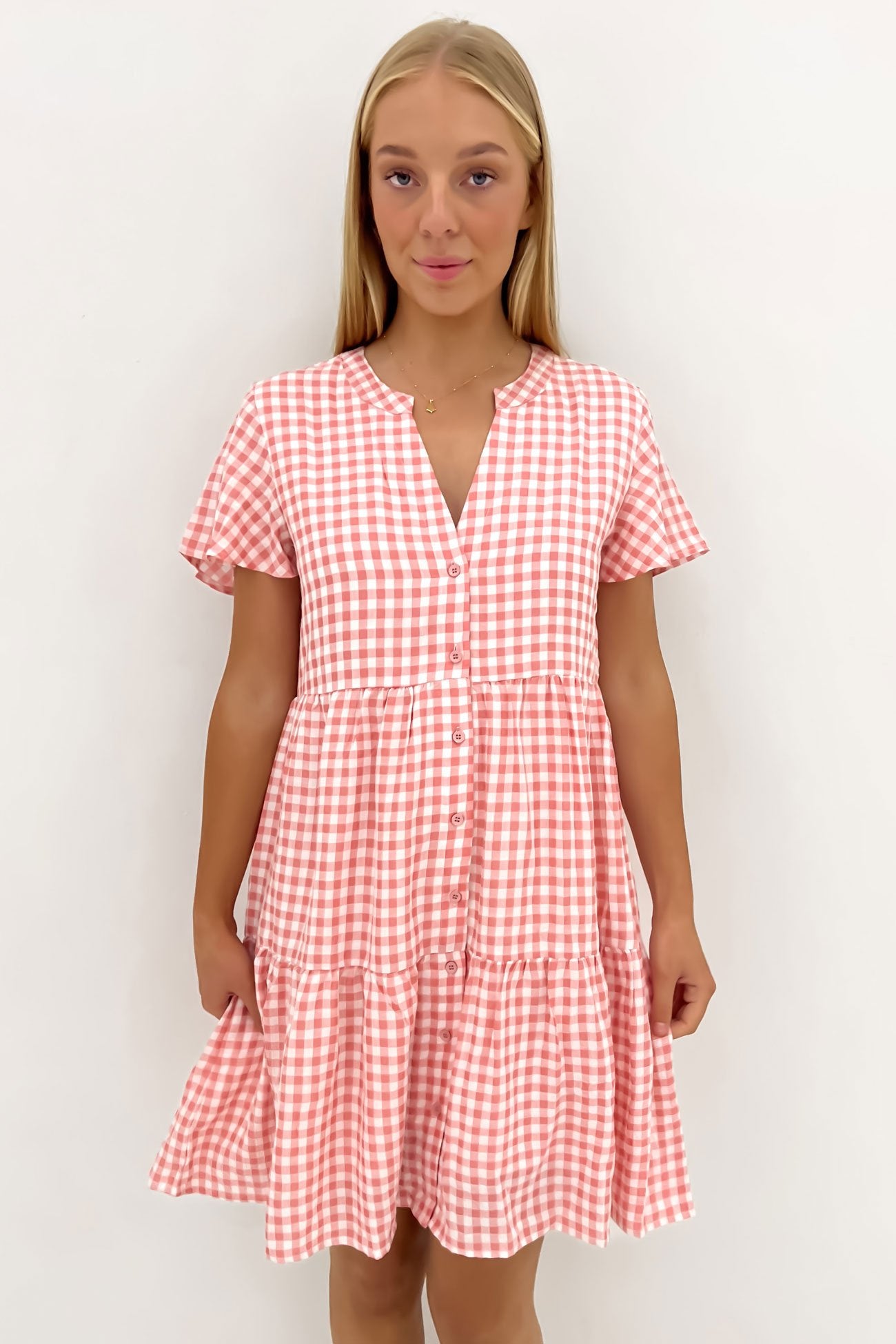 Elijah Mini Dress Pink Gingham