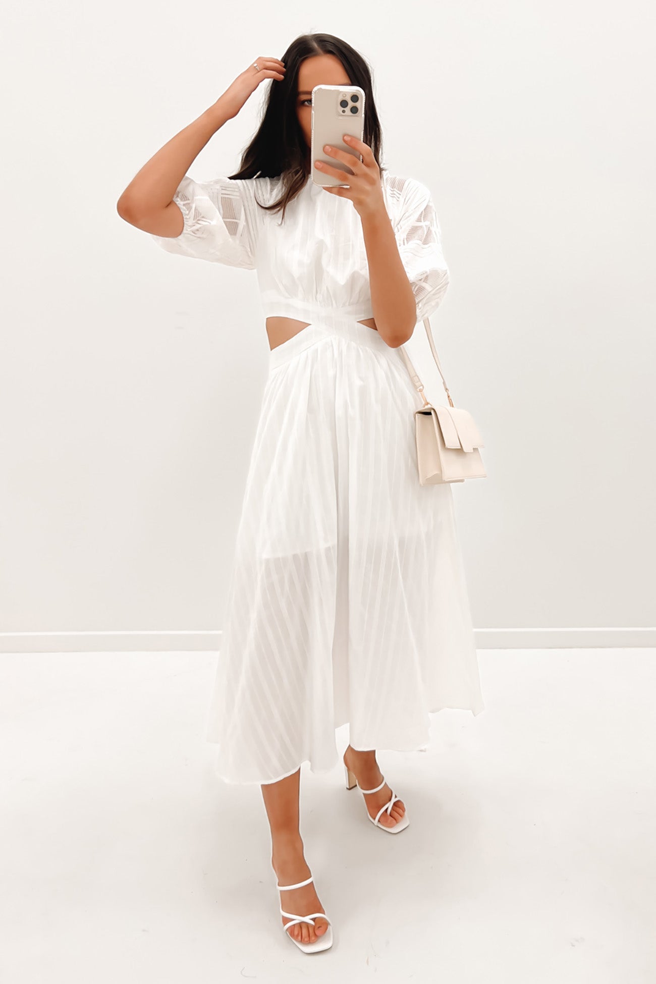 Elkie Midi Dress White