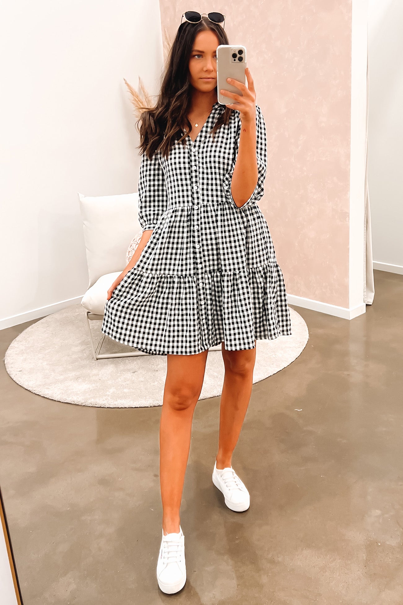Ella Mini Dress Black Check