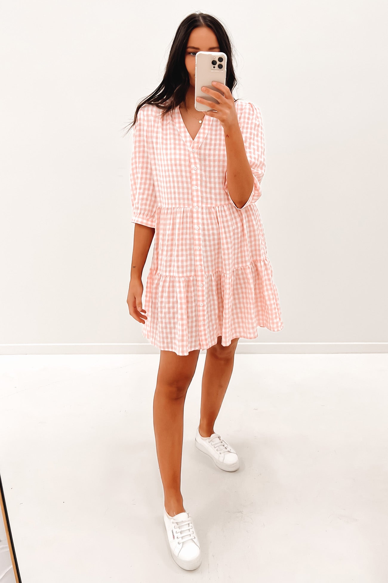 Ella Mini Dress Pink Check