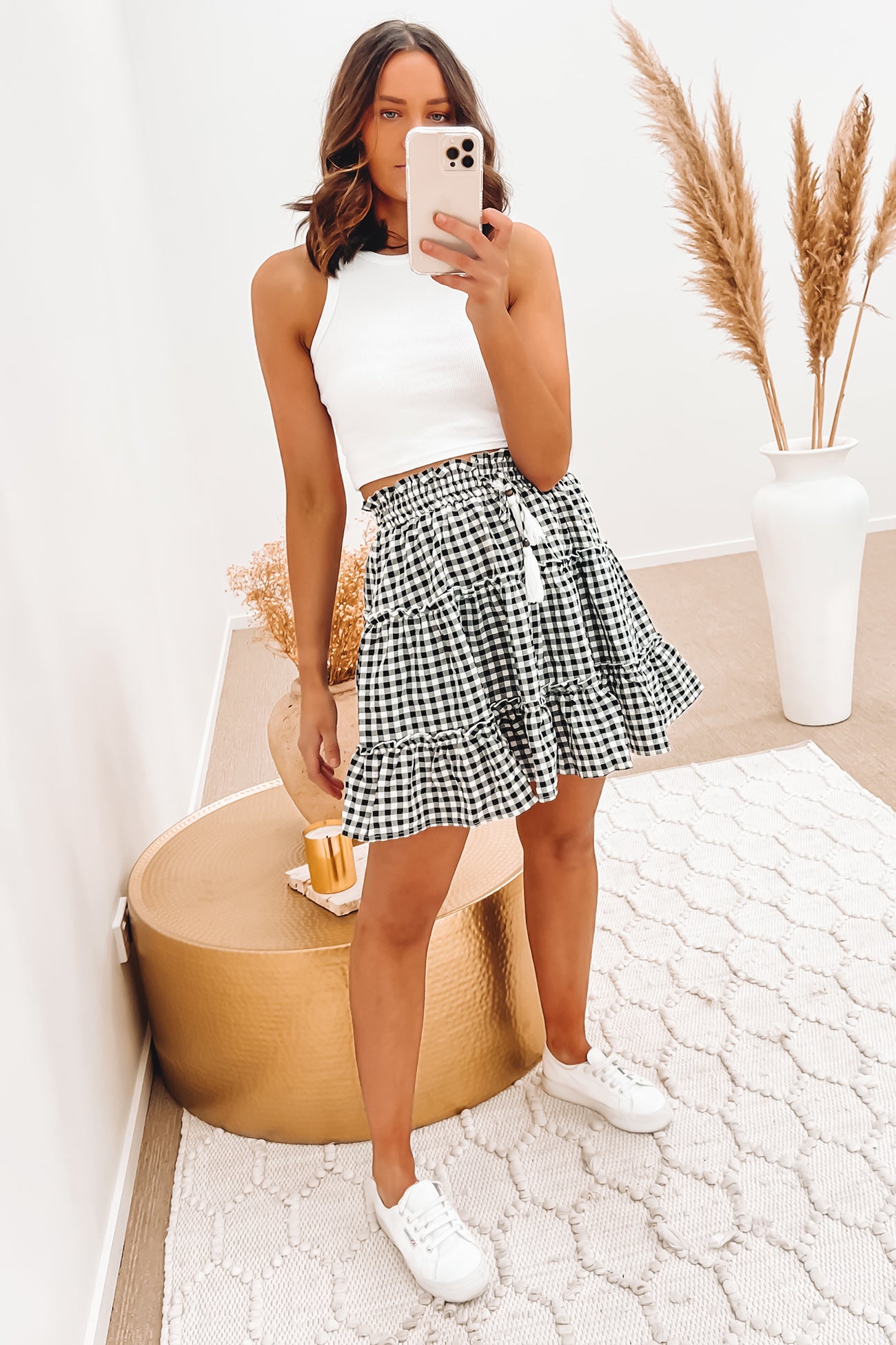 Elliott Mini Skirt Black Gingham