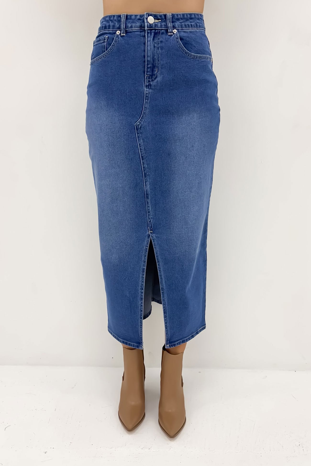 Emerald Denim Maxi Skirt 80 Wash