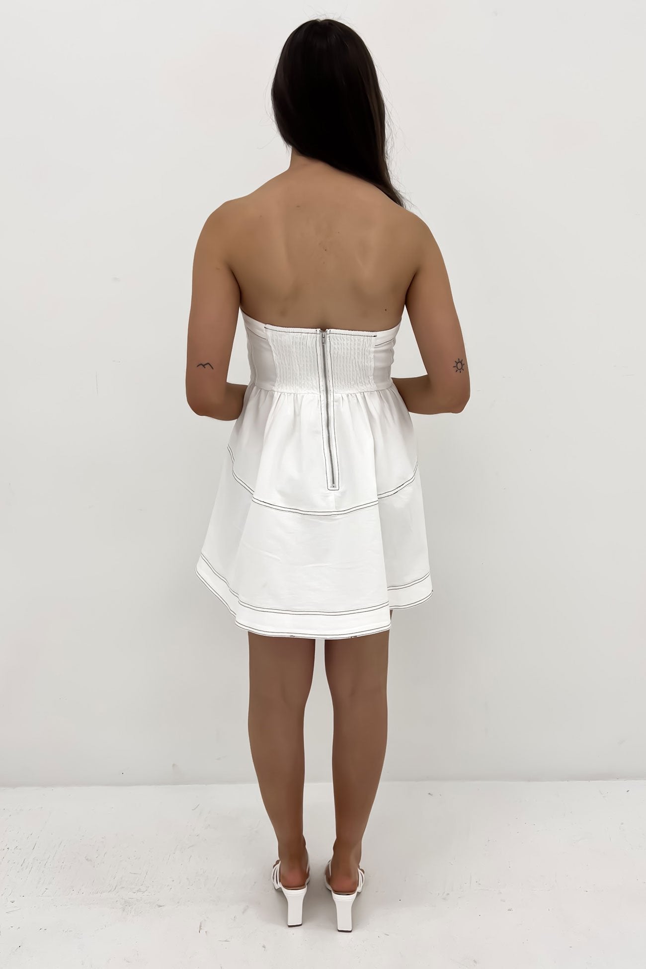 Erin Denim Mini Dress White