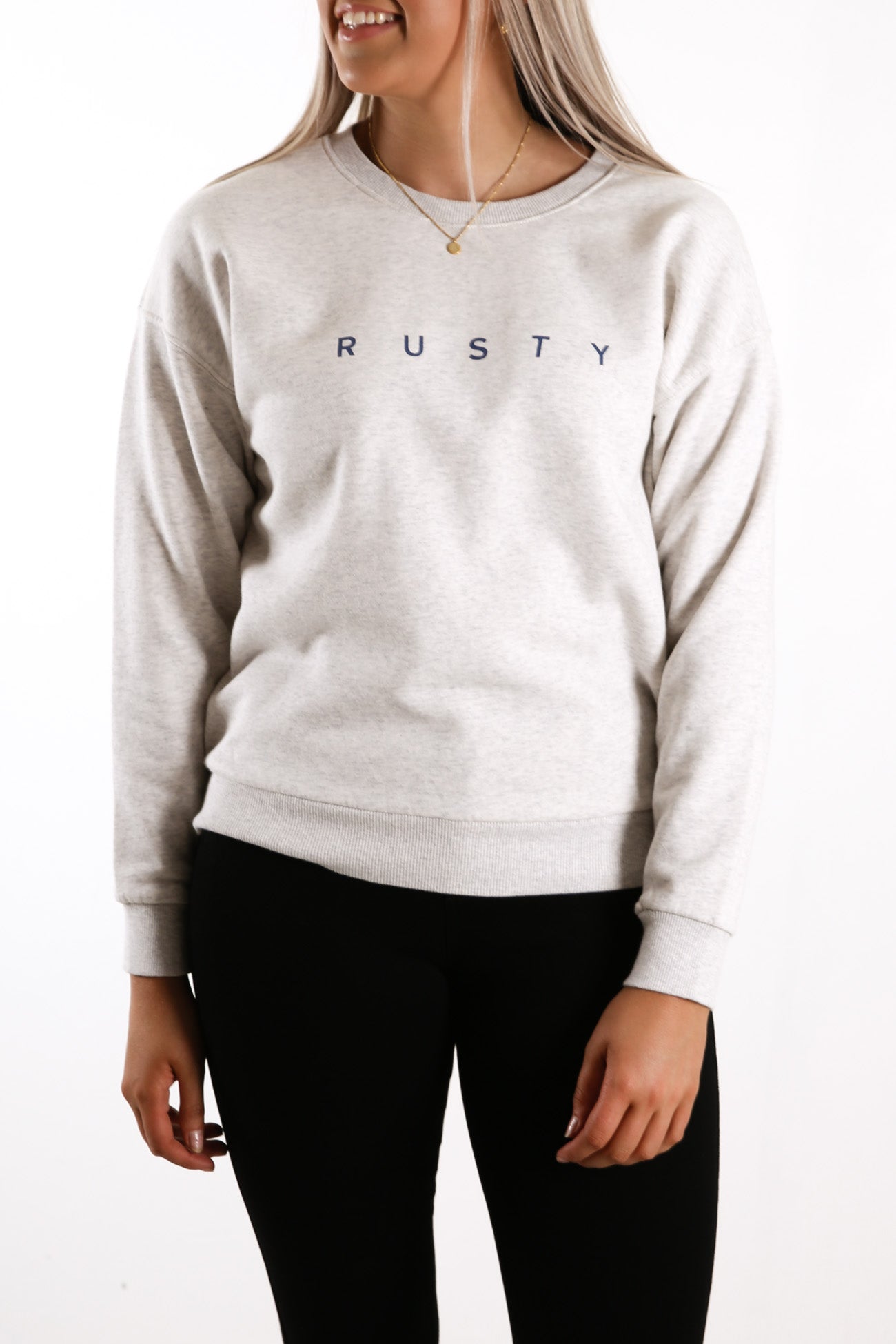 Essentials Crew Neck Fleece White Marle