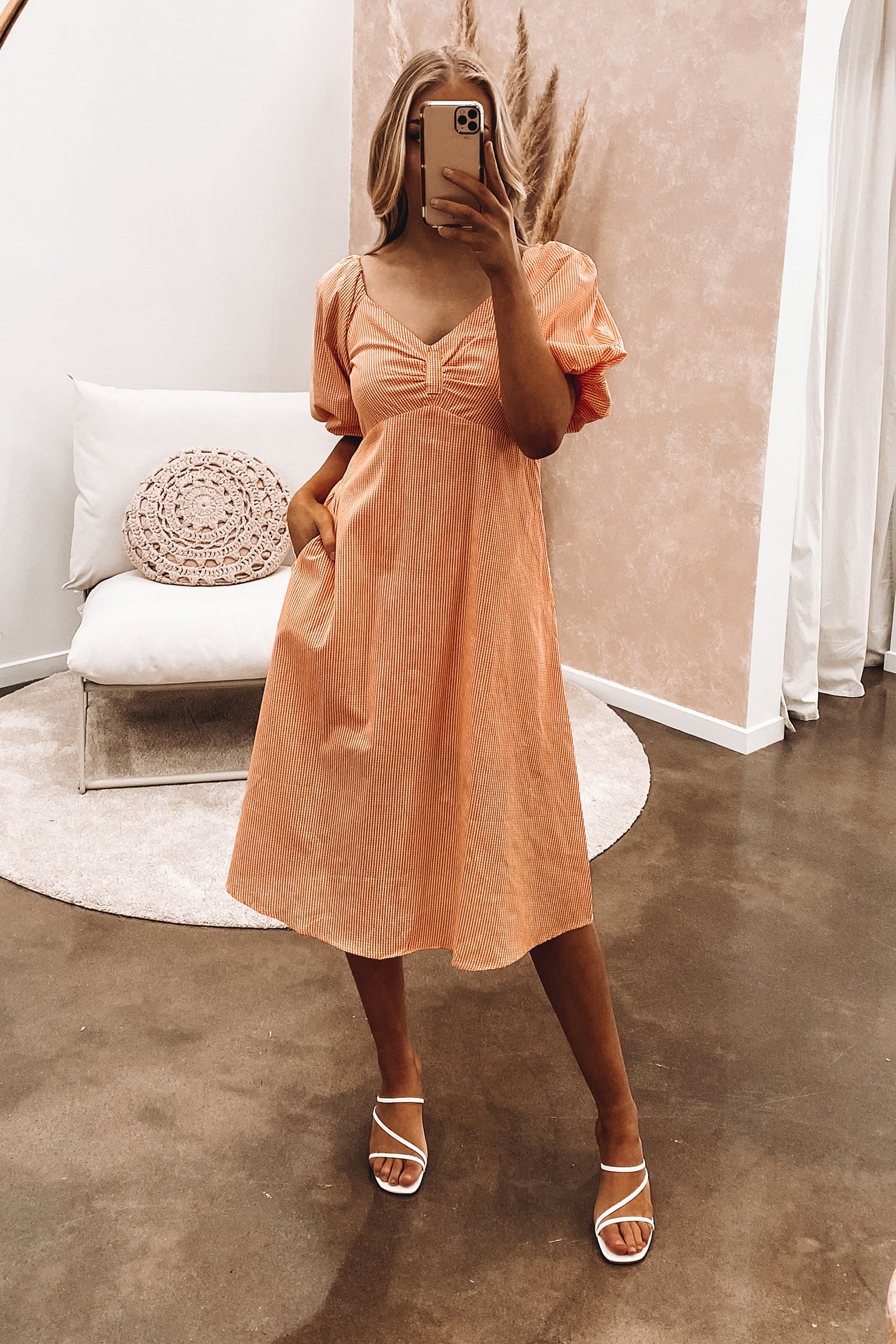 Everly Midi Dress Orange