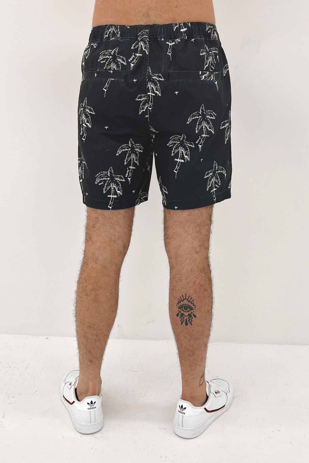 Force Beach Short Black White Print