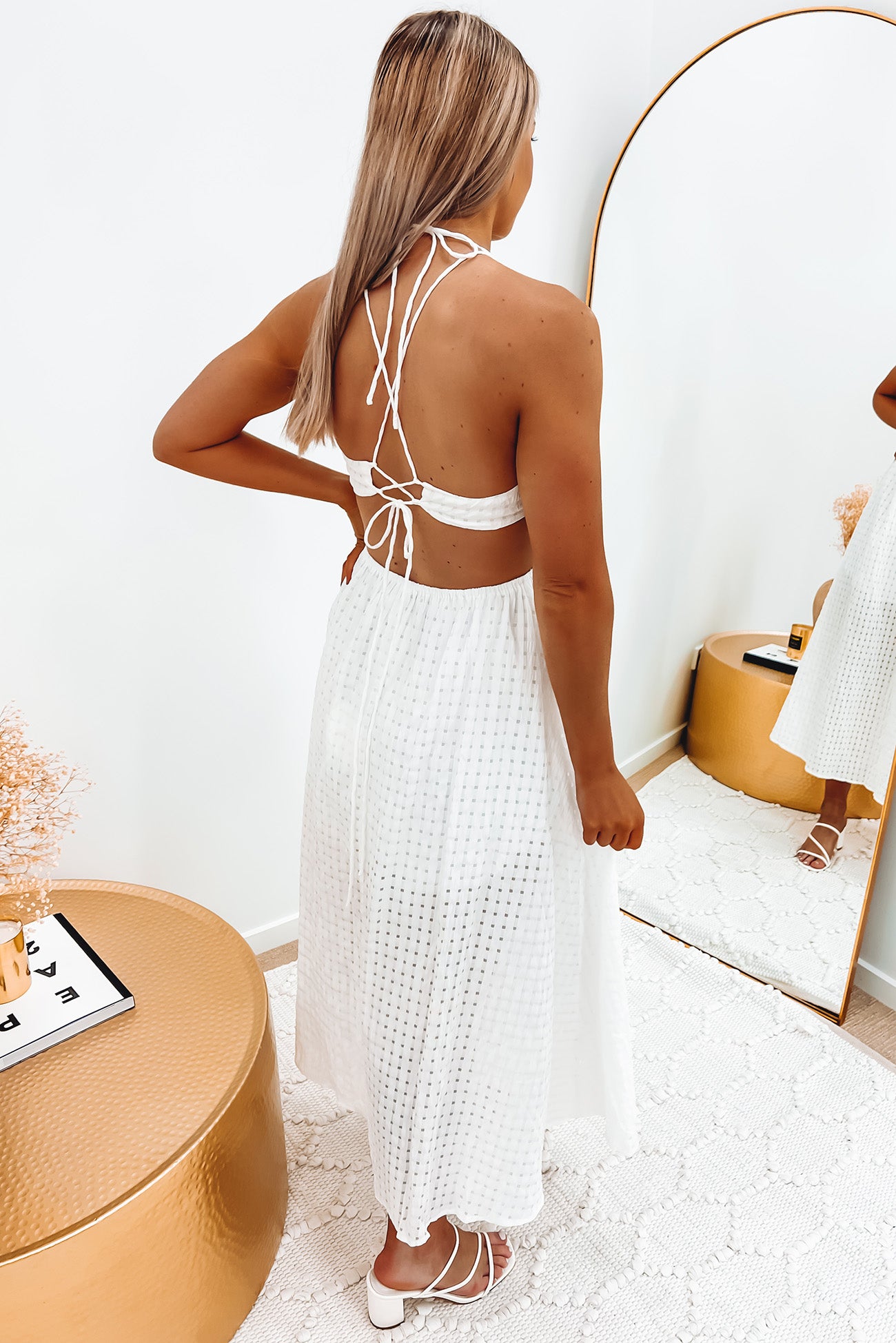 Gordon Midi Dress White