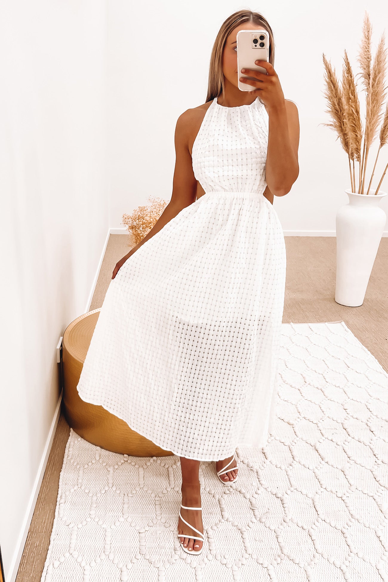 Gordon Midi Dress White