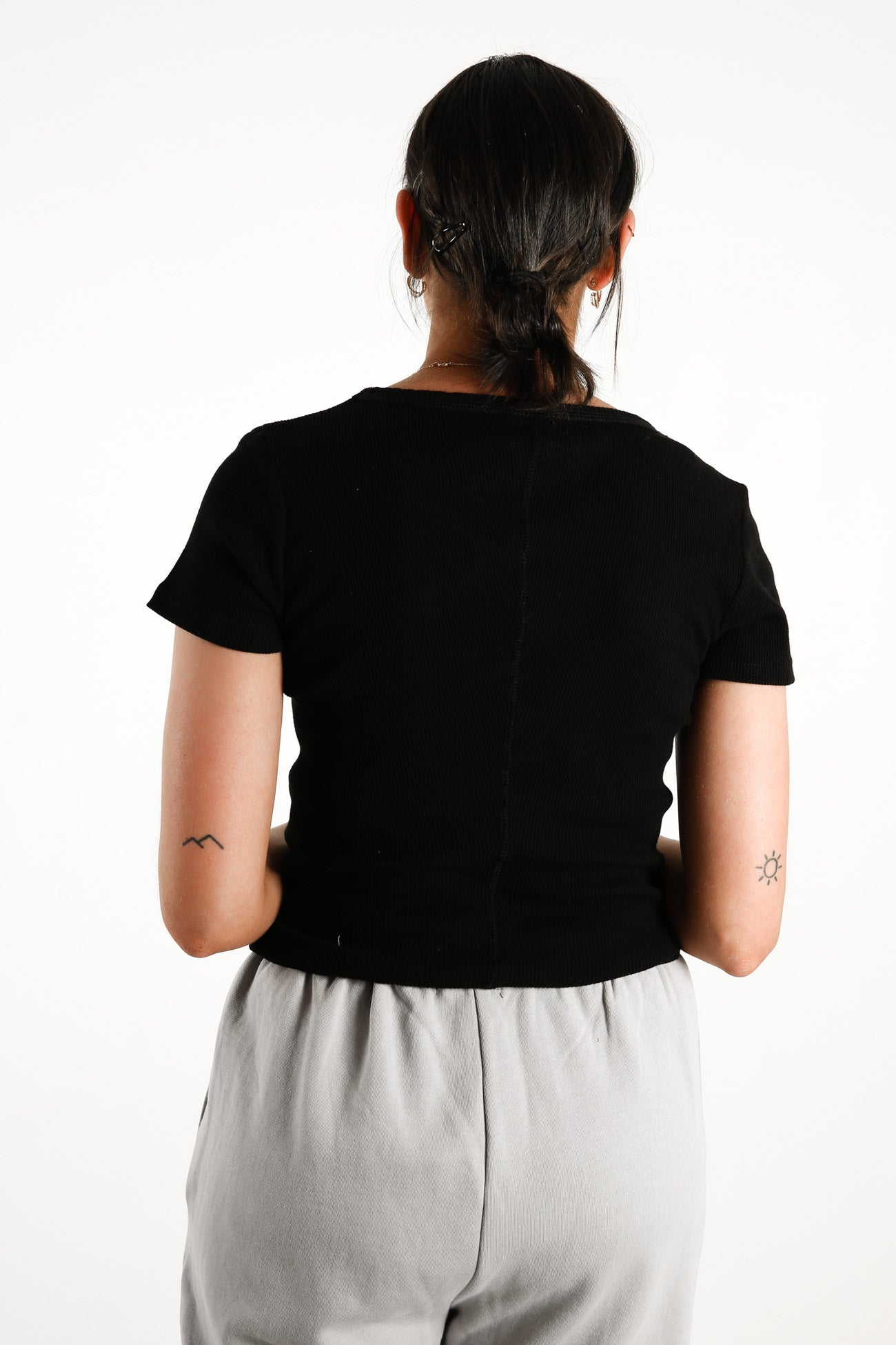 Graffiti Rib Short Sleeve Tee Black